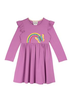 Girls 7-16 Knit Ruffle Dress