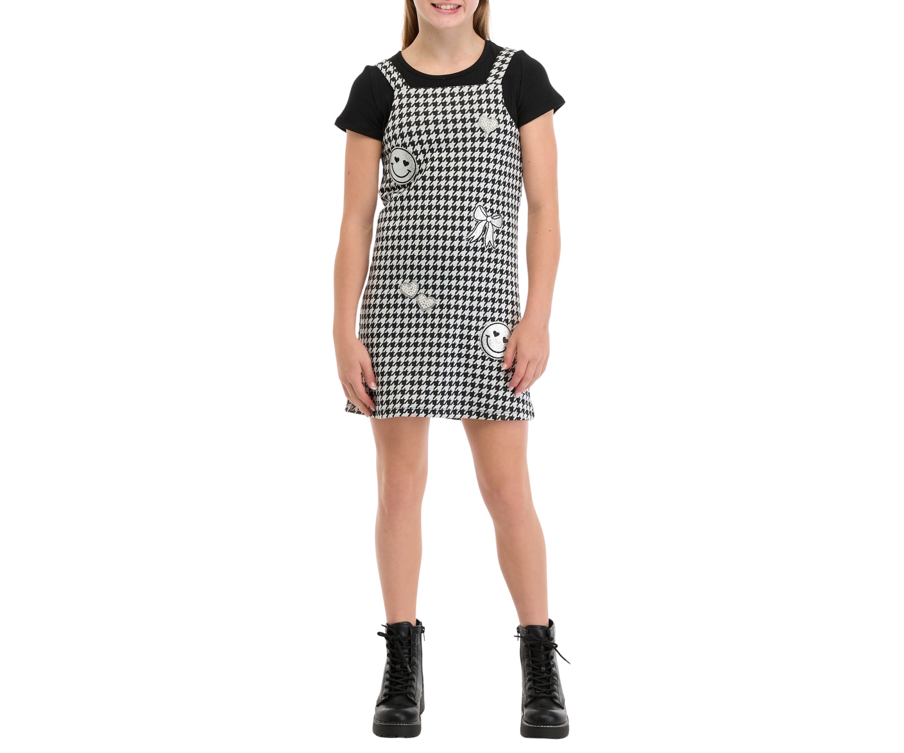 Girls 7-16 Double Knit Jumper with Patches and T-Shirt 