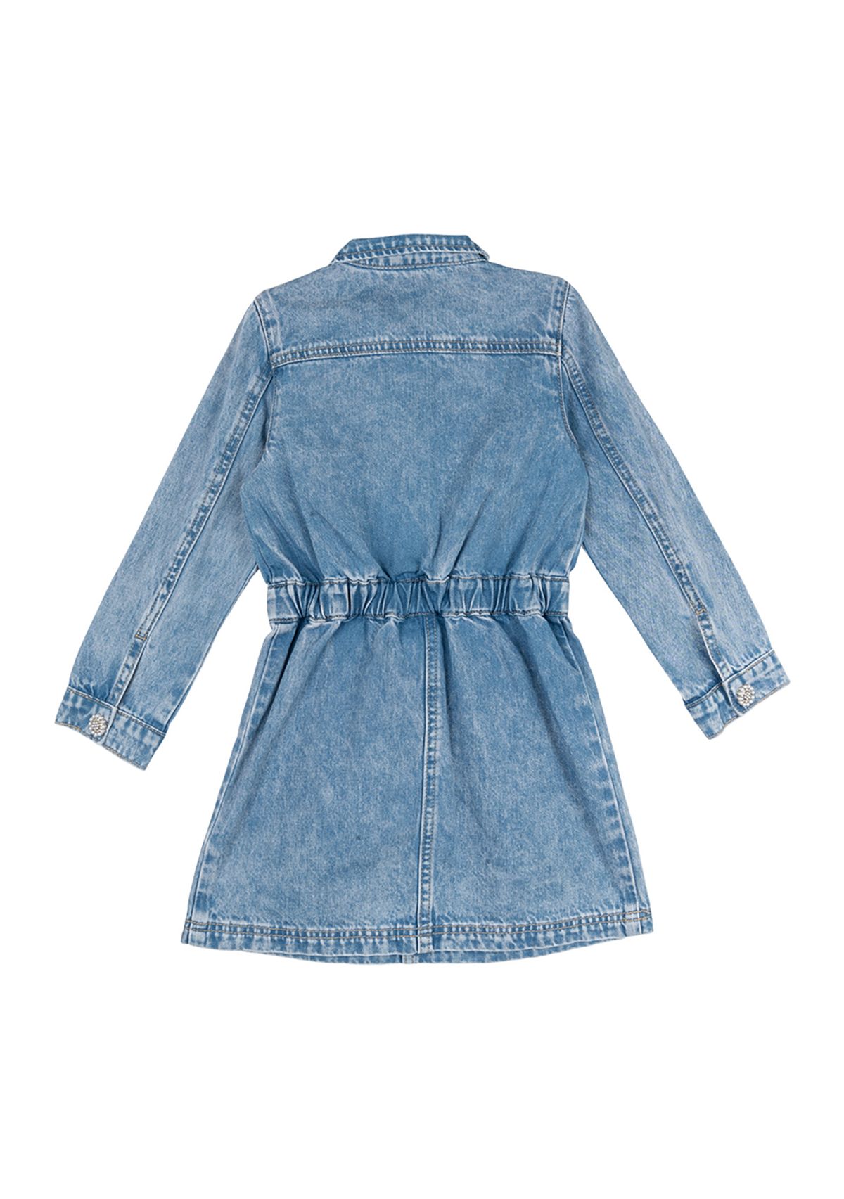 Girls 7-16 Denim Dress with Pearl Headband