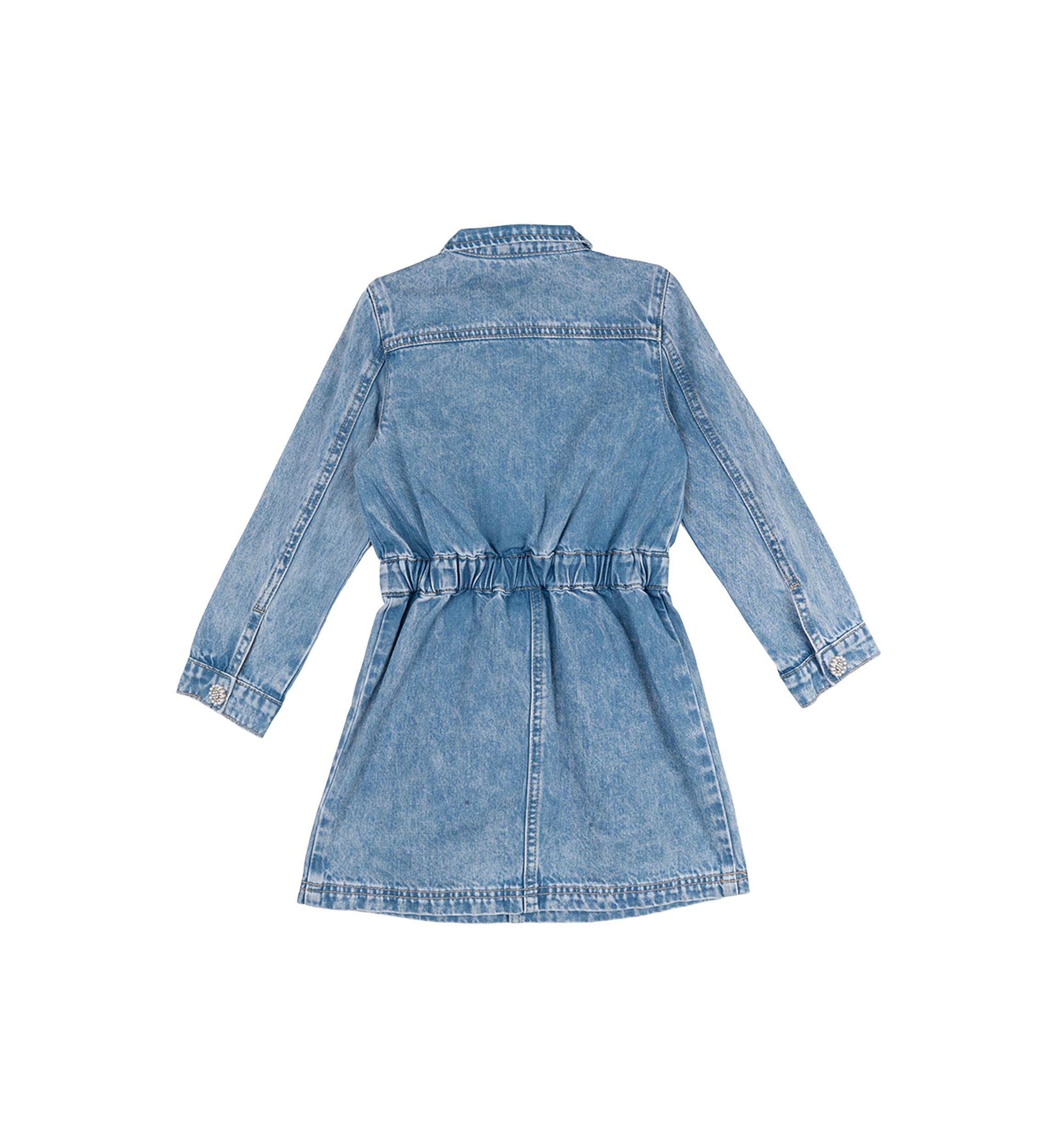 Girls 7-16 Denim Dress with Pearl Headband