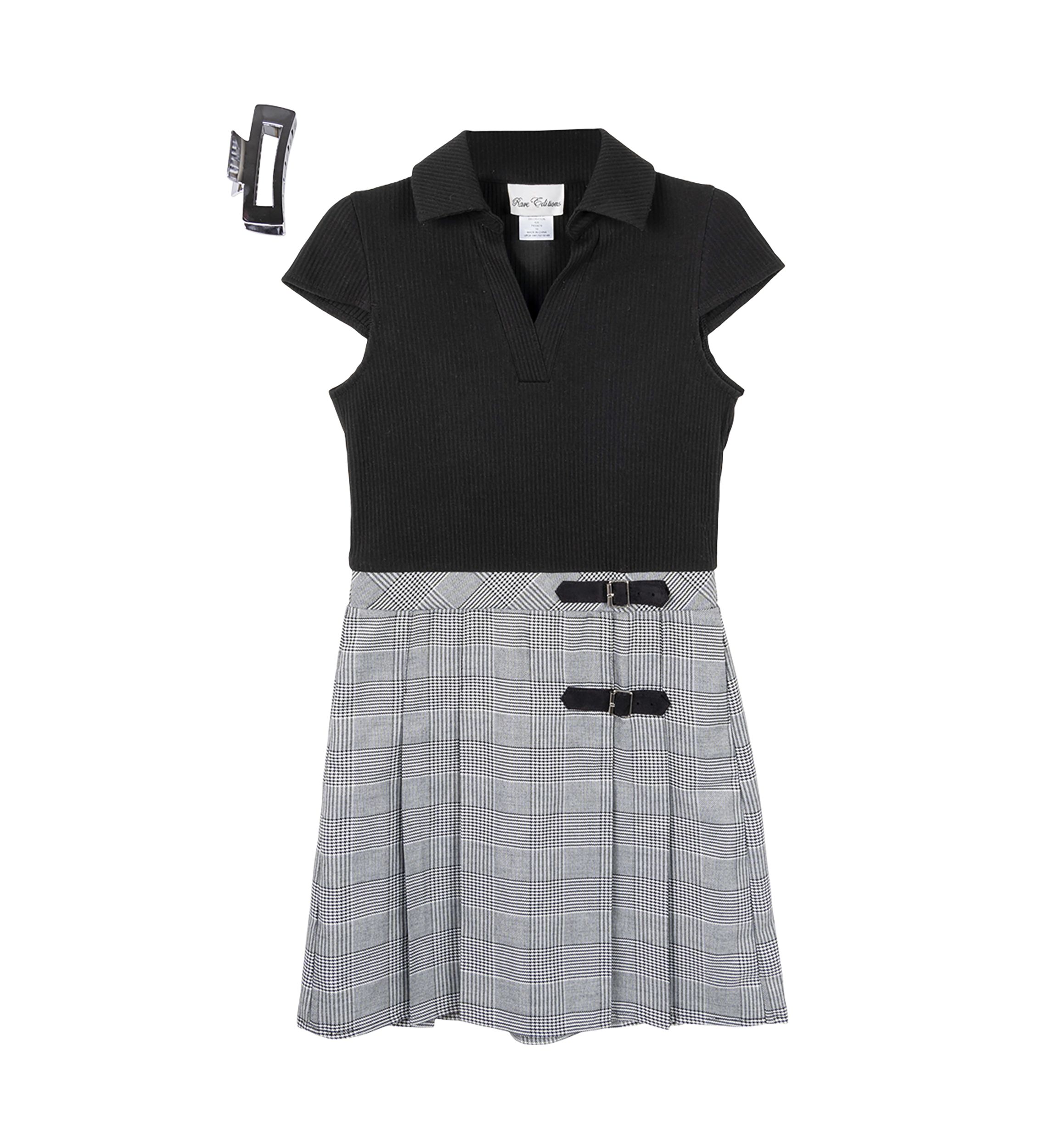 Girls 7-16 Collared Bodice to Plaid Skirt