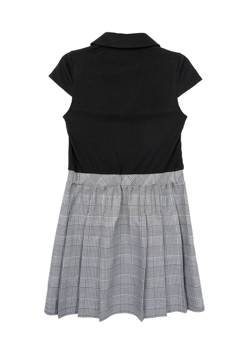 Girls 7-16 Collared Bodice to Plaid Skirt