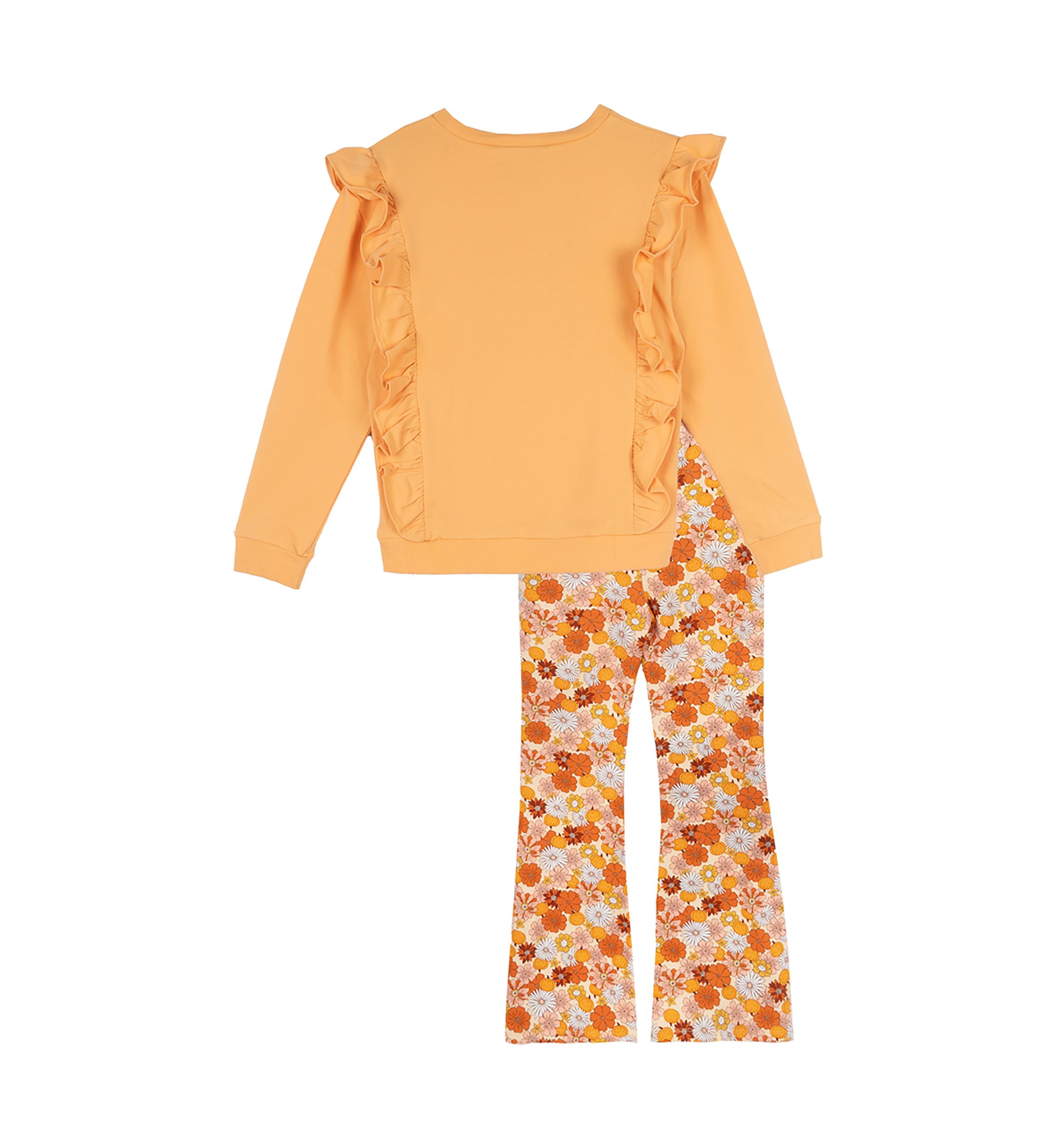 Girls 7-16 French Terry Appliqué Top and Printed Leggings Set