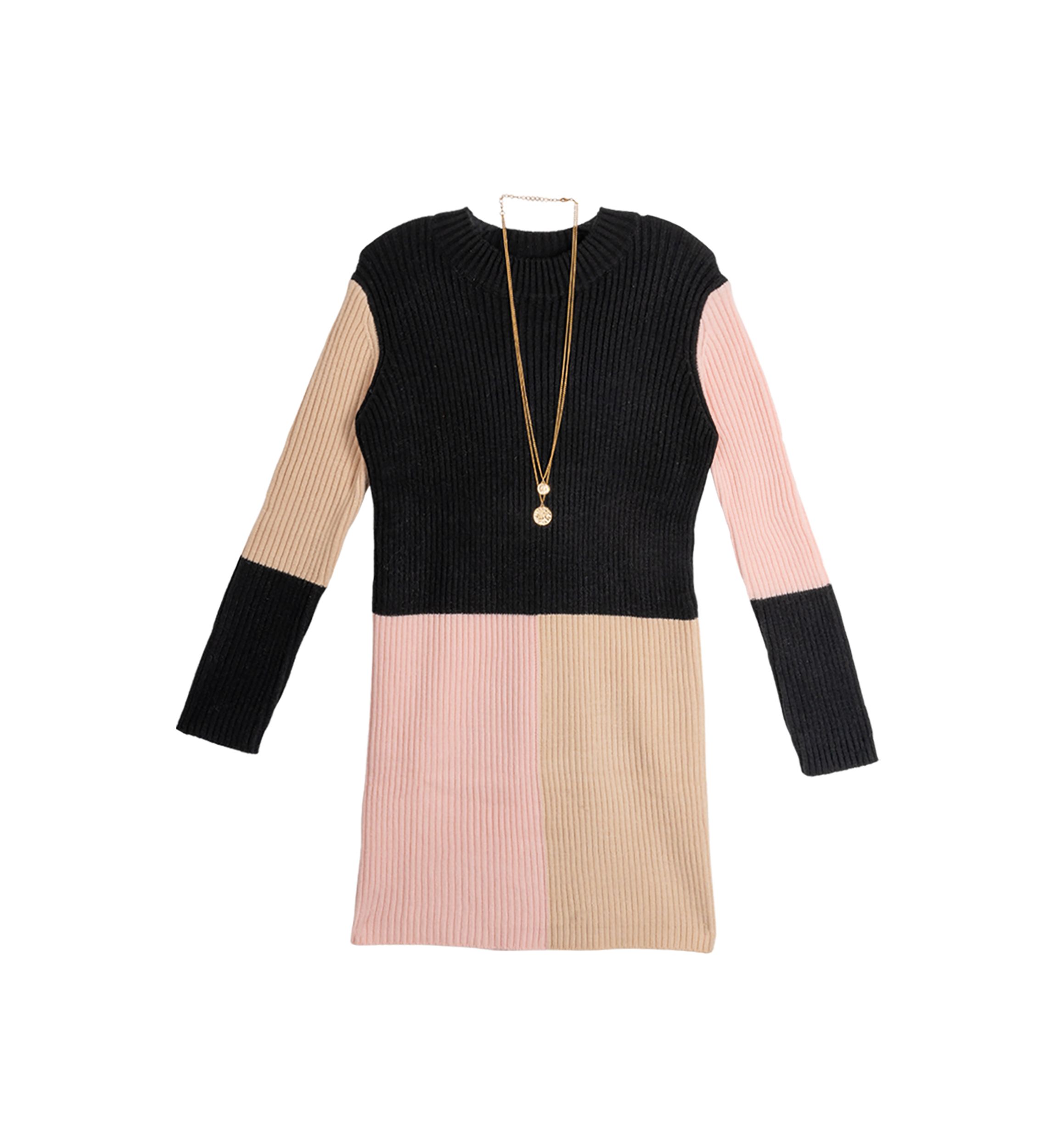 Girls 7-16 Color Blocked Hacci Dress