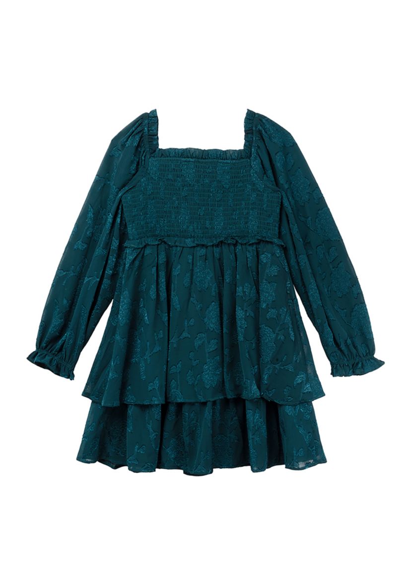 Girls 7-16 Textured Burnout Chiffon Dress