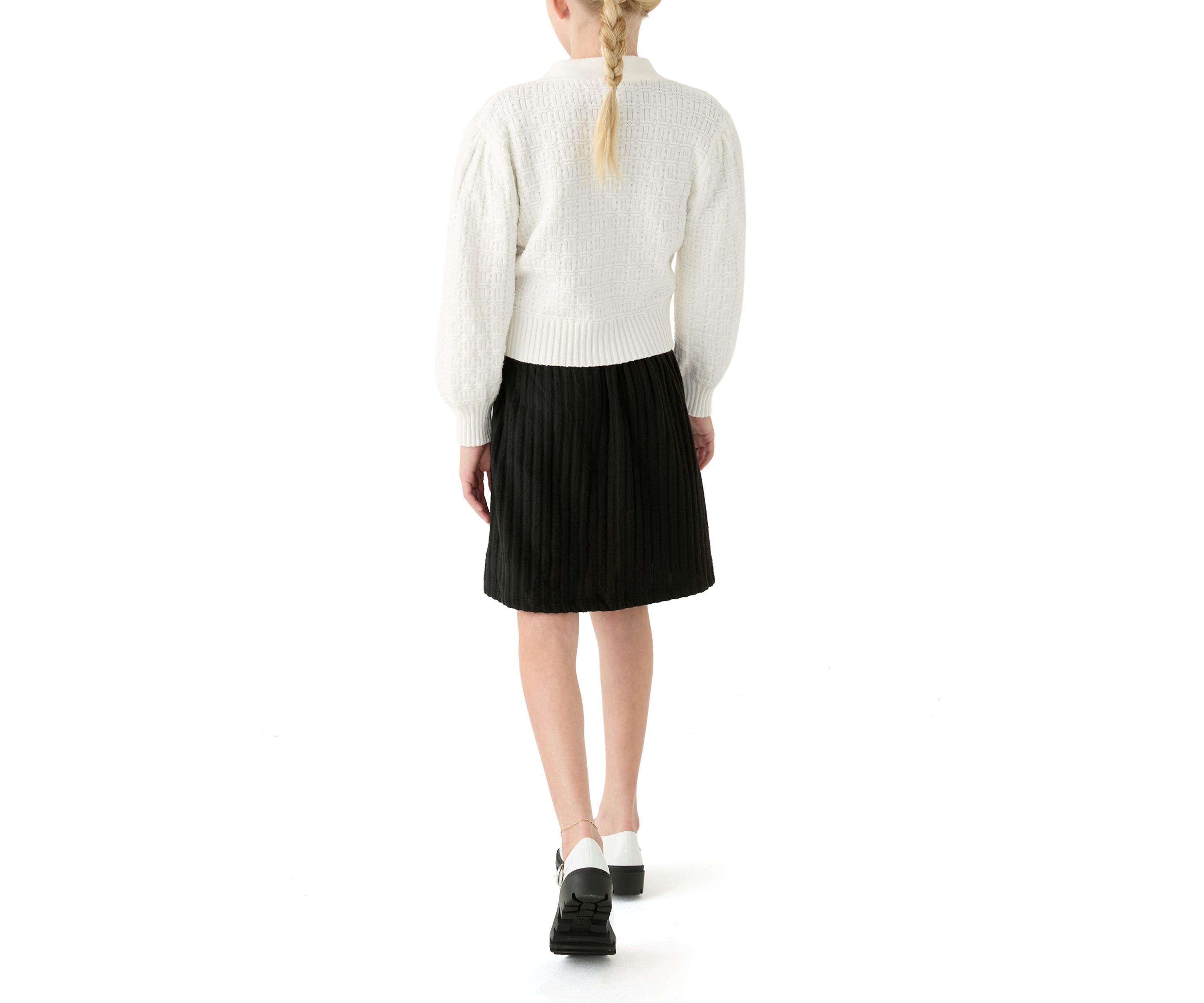 Girls 7-16 Bow Knit Cardigan and Dress Set