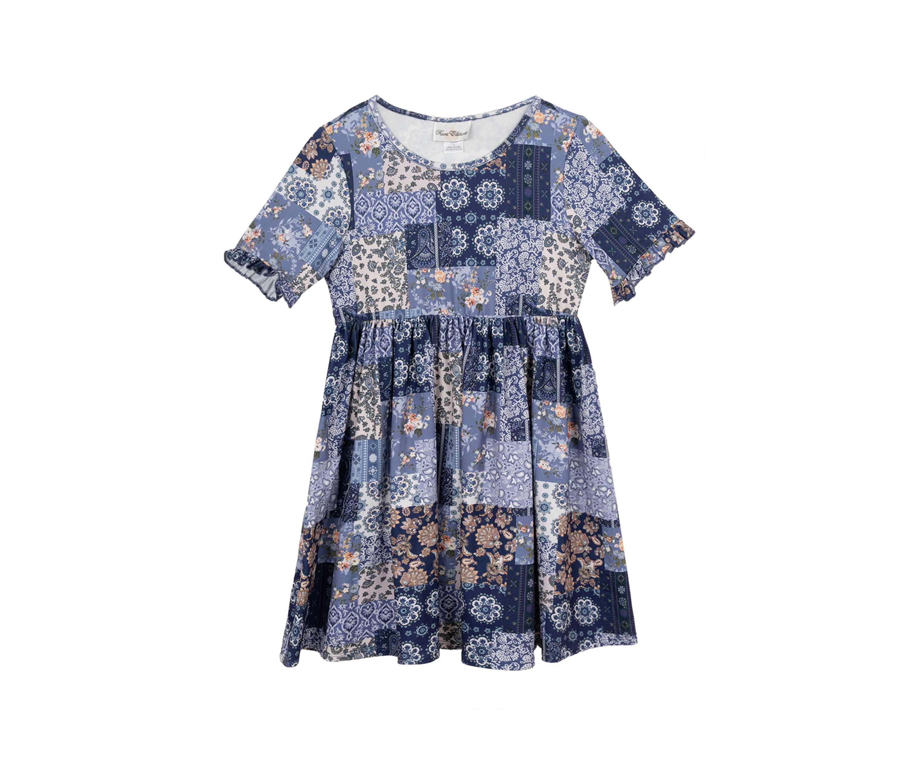 Girls 7-16 Cardigan and Patchwork Dress Set 