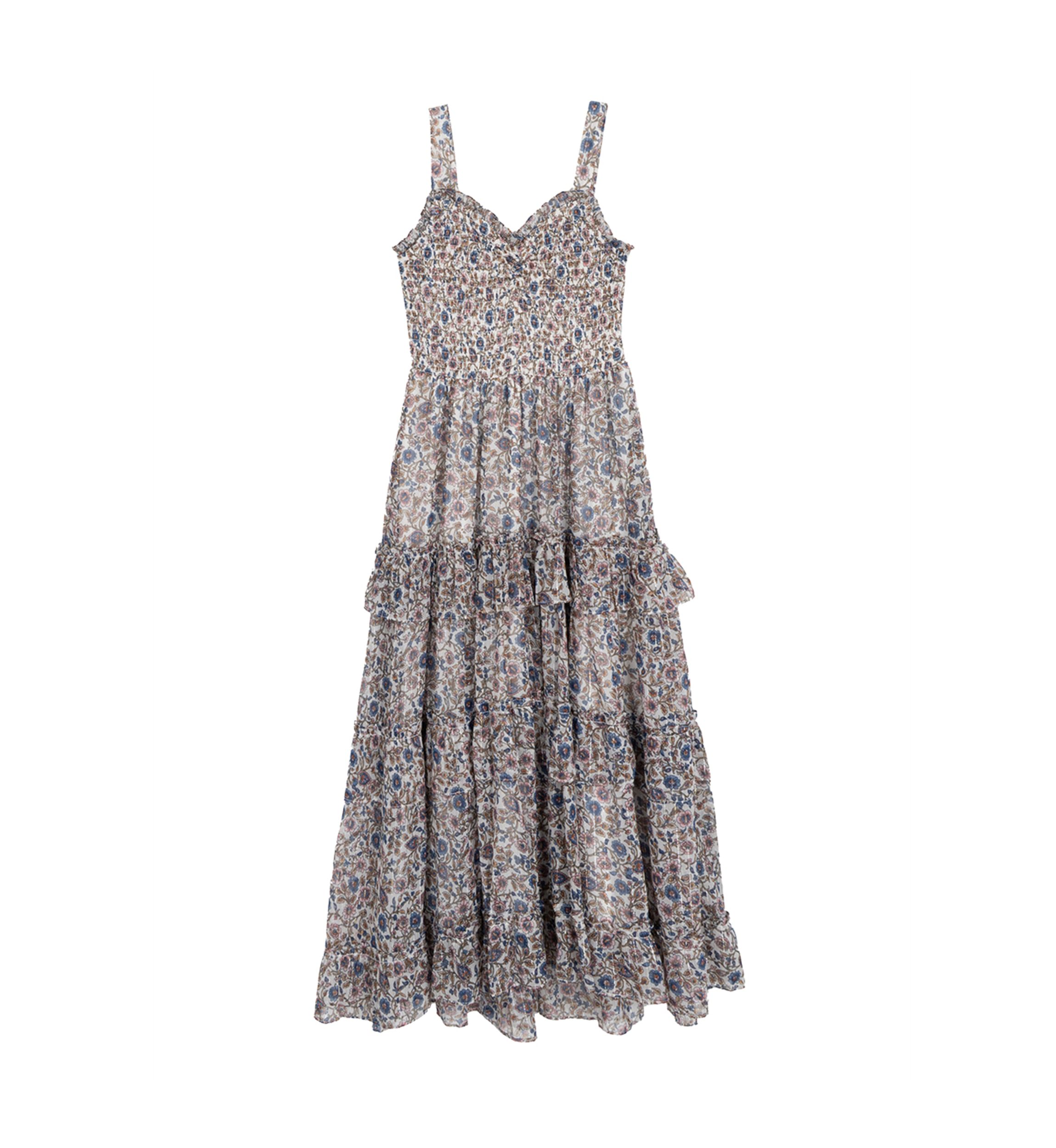 Girls 7-16 Printed Maxi Dress and Denim Vest Set 