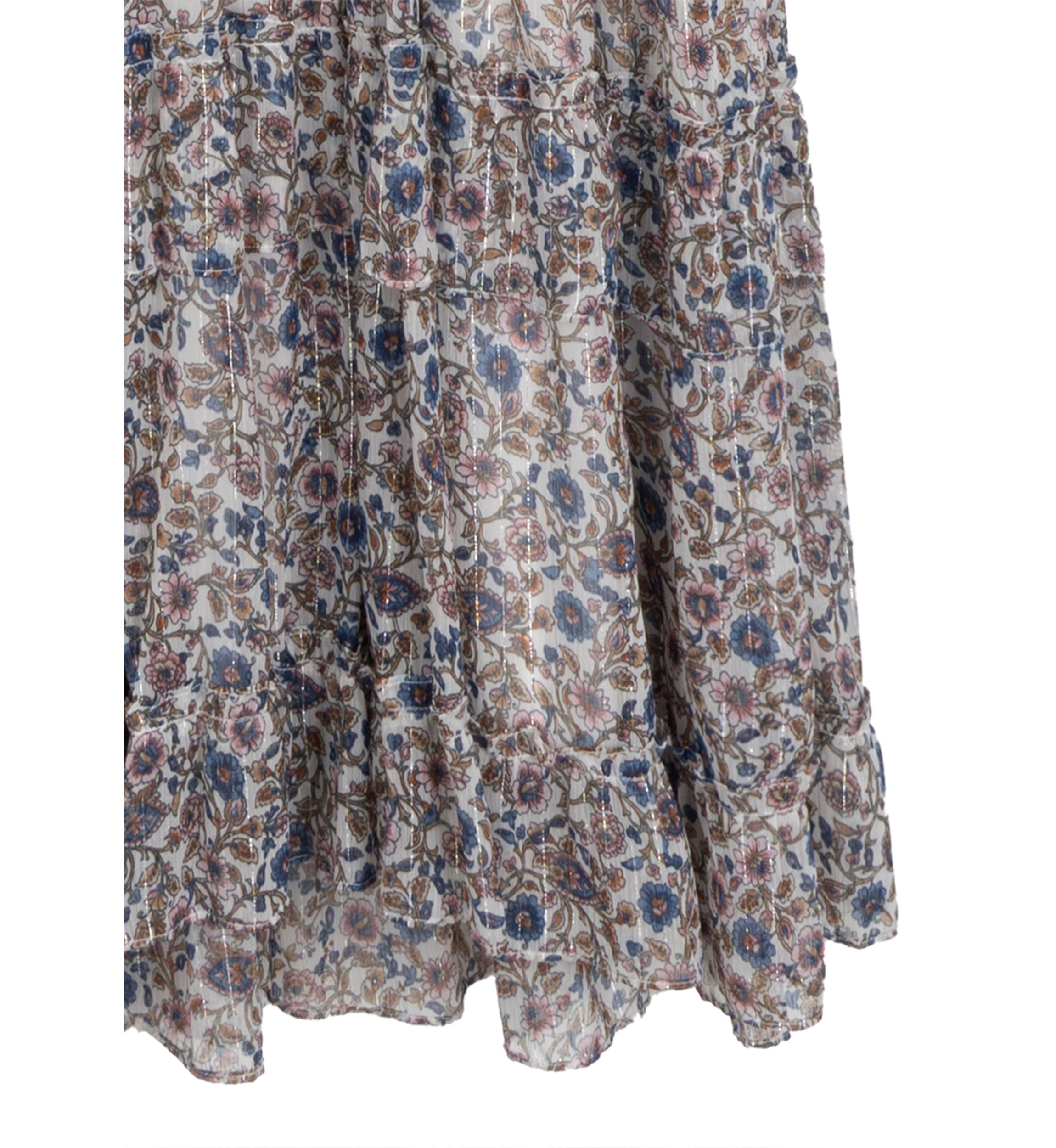 Girls 7-16 Printed Maxi Dress and Denim Vest Set 