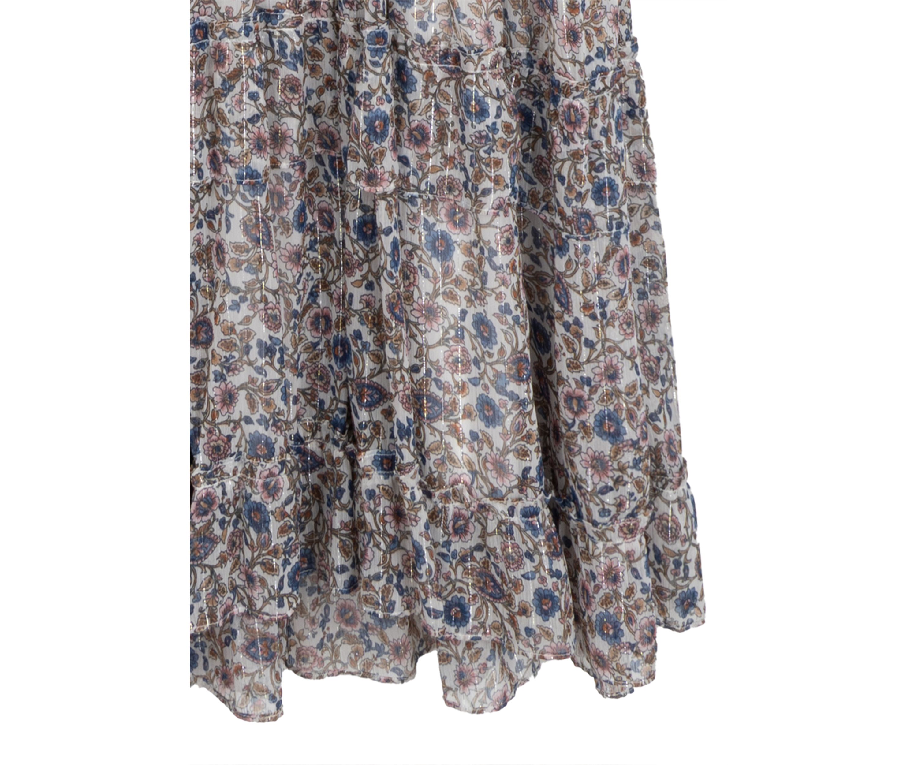 Girls 7-16 Printed Maxi Dress and Denim Vest Set 