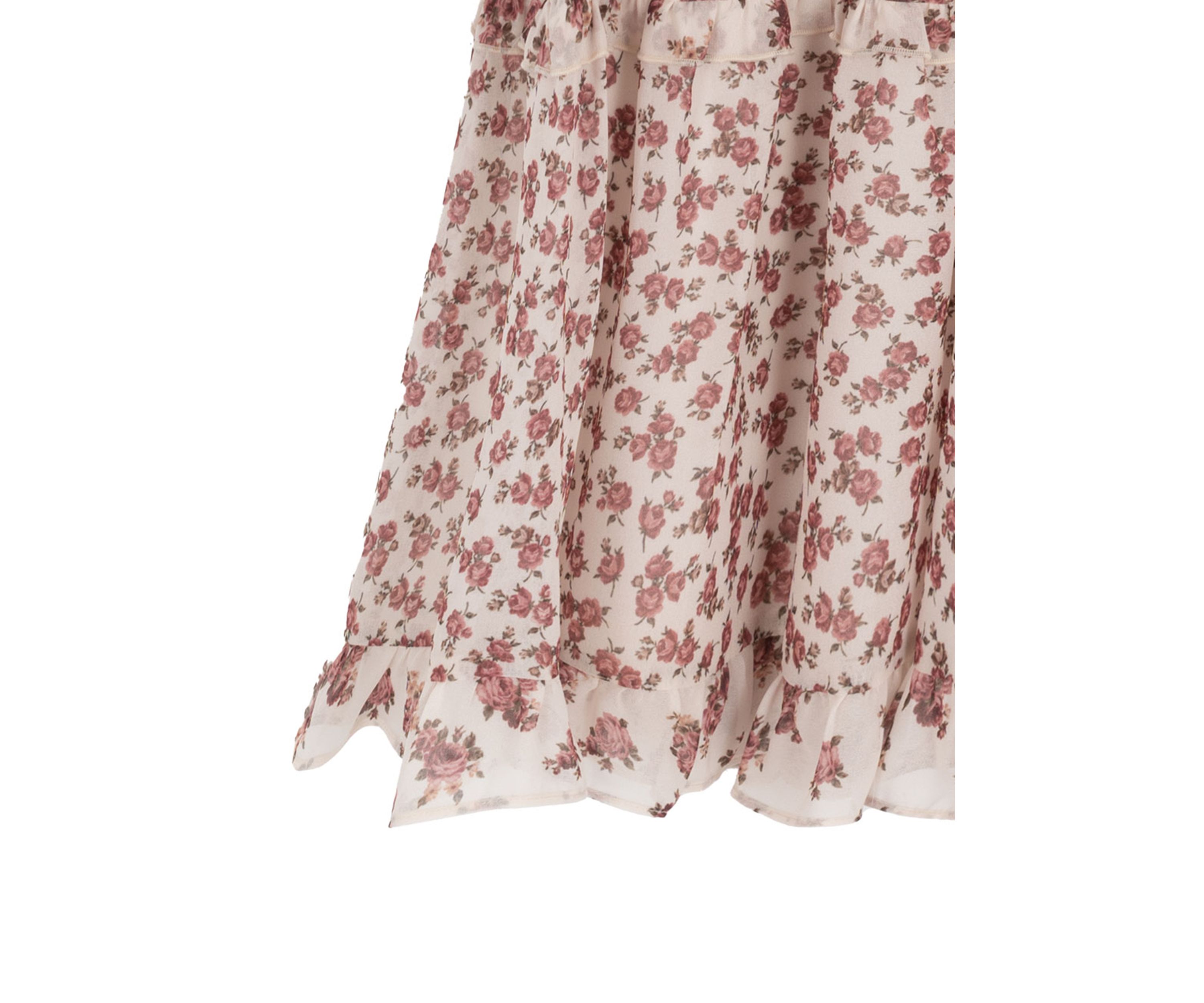 Girls 7-16 Flutter Sleeve Floral Print Tiered Drop Waist Dress