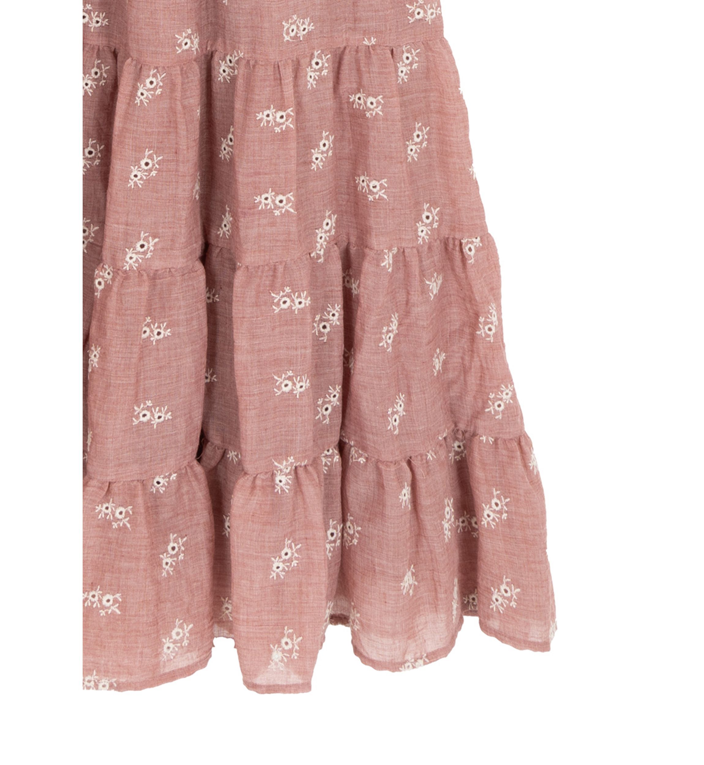 Girls 7-16 Short Puff Sleeve Printed Tiered Maxi Dress