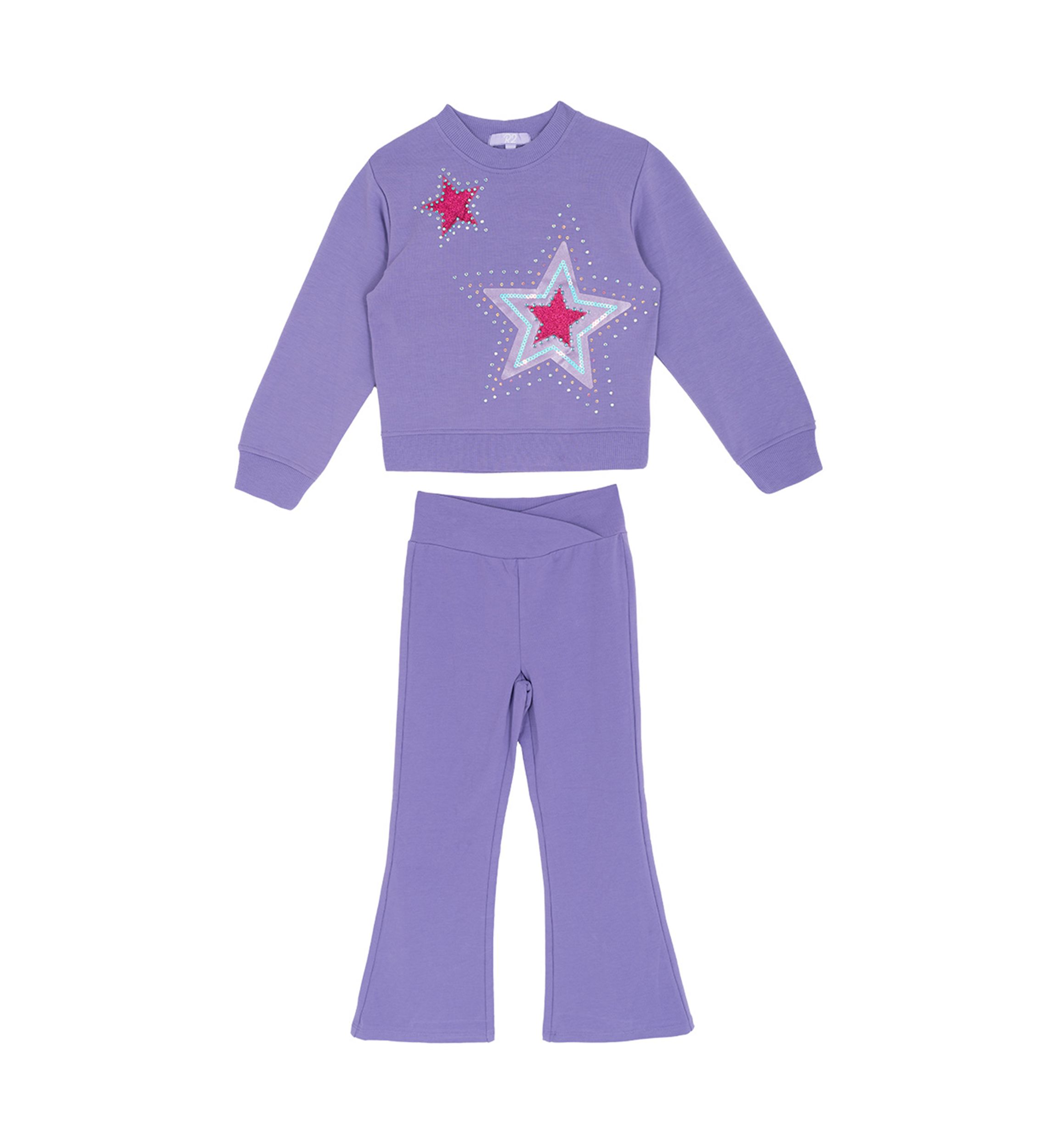 Girls 7-16 Sequin Star Top and Flare Pants Set