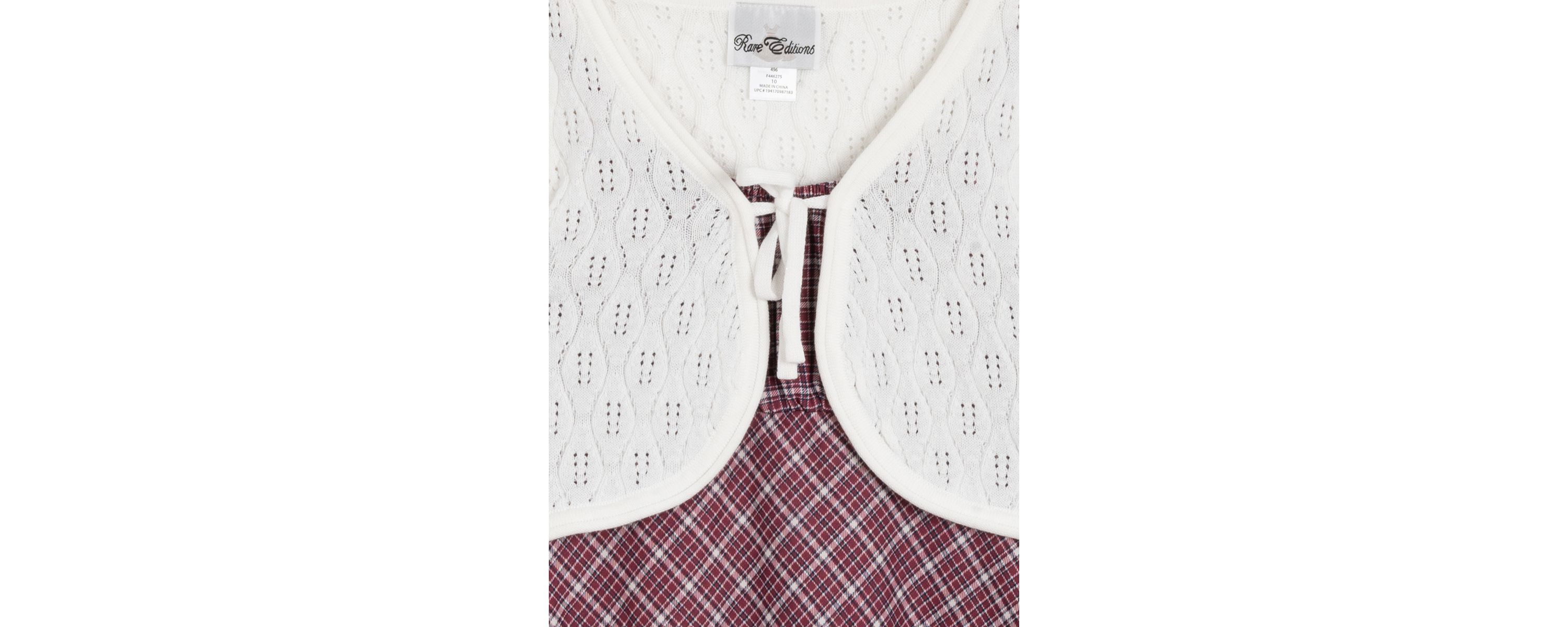 Girls 7-16 Cardigan and Plaid Printed Dress Set