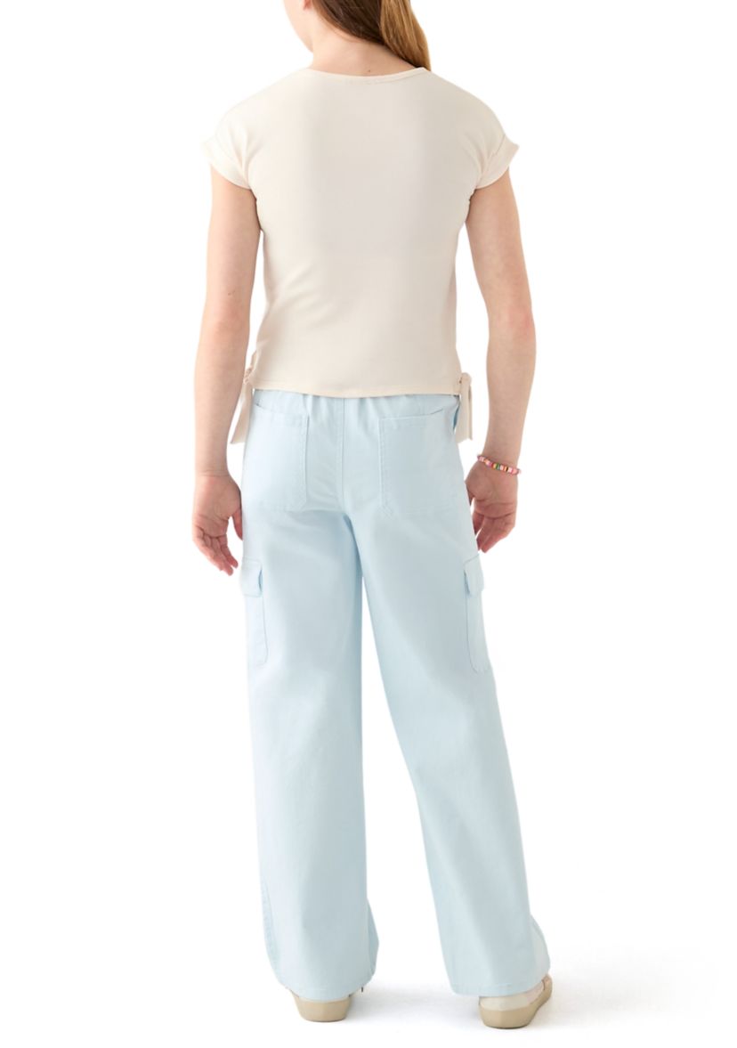 Girls 7-16 Happy Sun Graphic T-Shirt and Cargo Pants Set