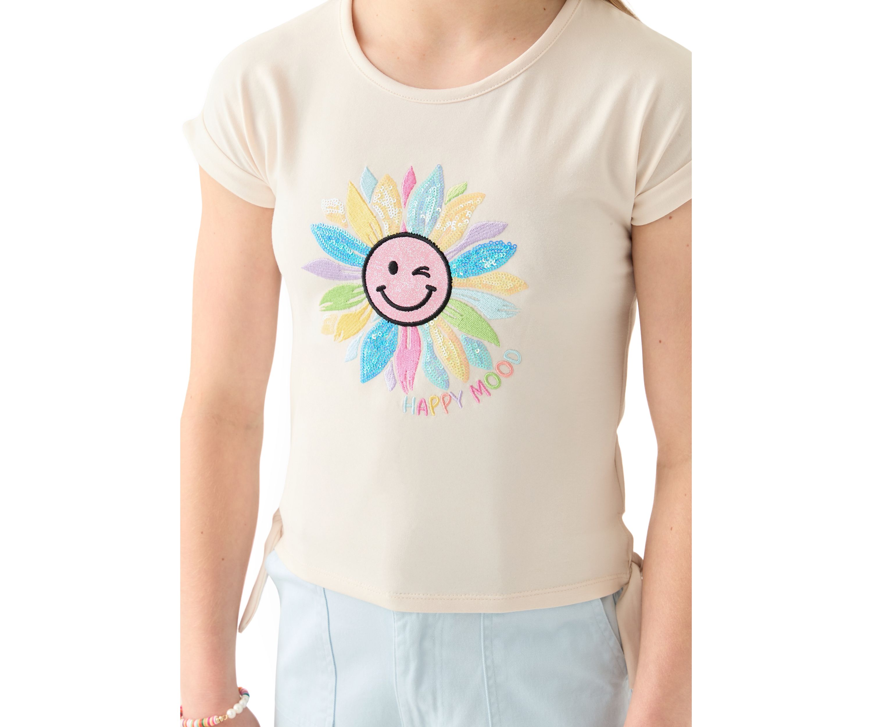 Girls 7-16 Happy Sun Graphic T-Shirt and Cargo Pants Set