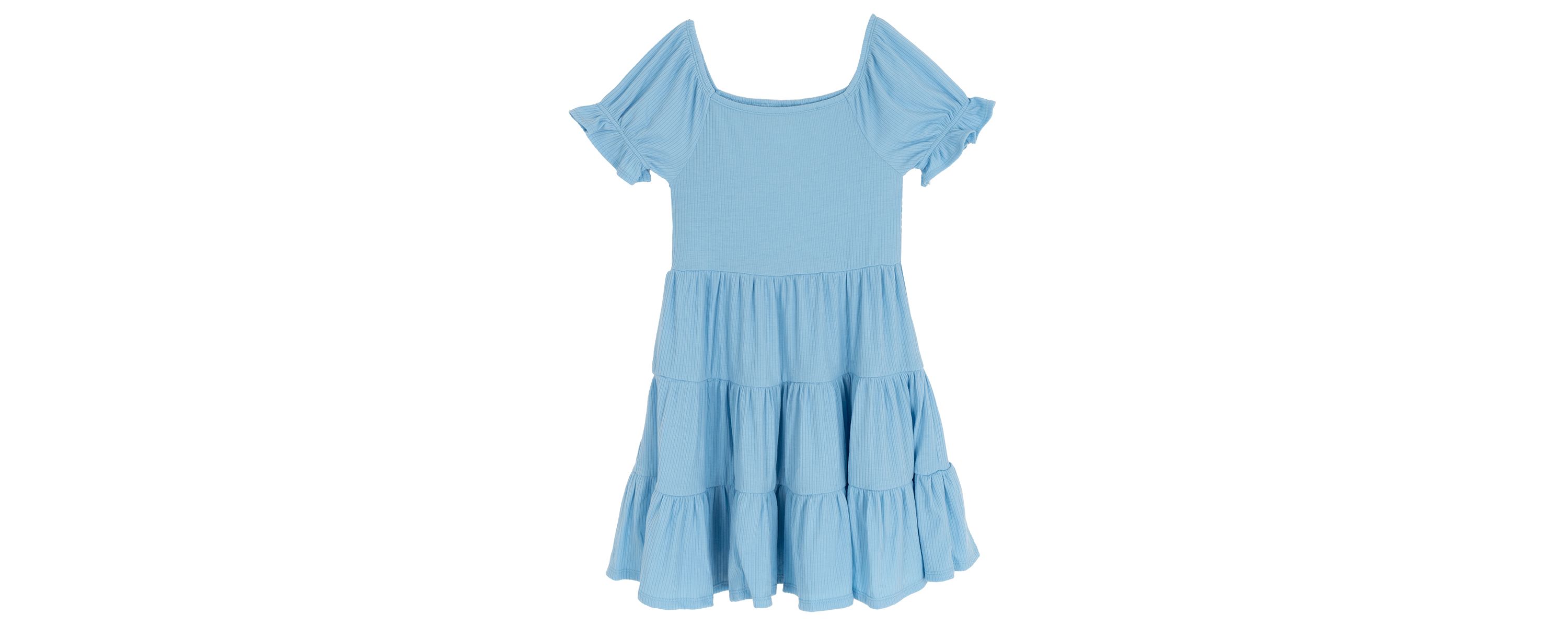 Girls 7-16 Square Neck Rib Dress
