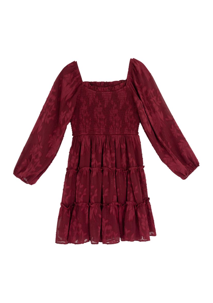 Girls 7-16 Burnout Chiffon Dress