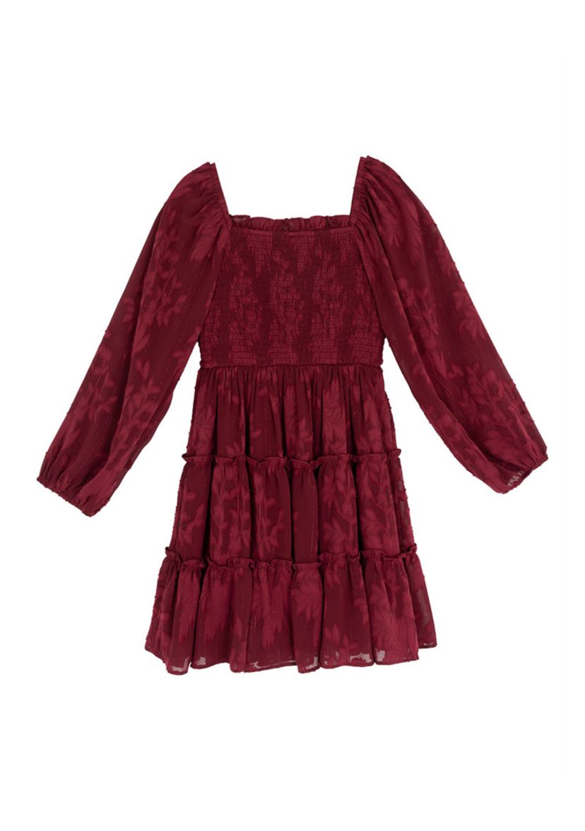 Girls 7-16 Burnout Chiffon Dress