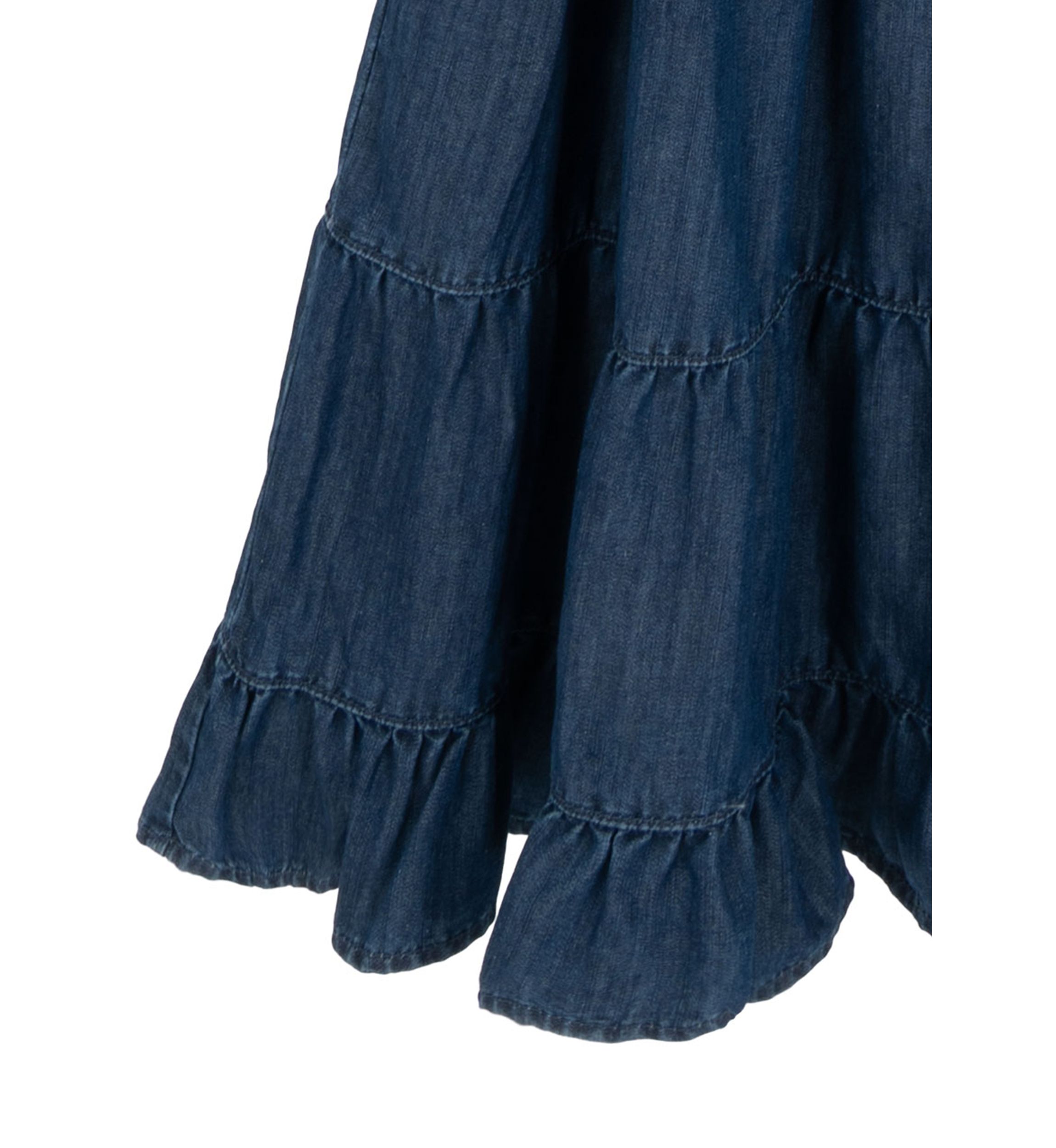 Girls 7-16 Denim Tiered Maxi Dress