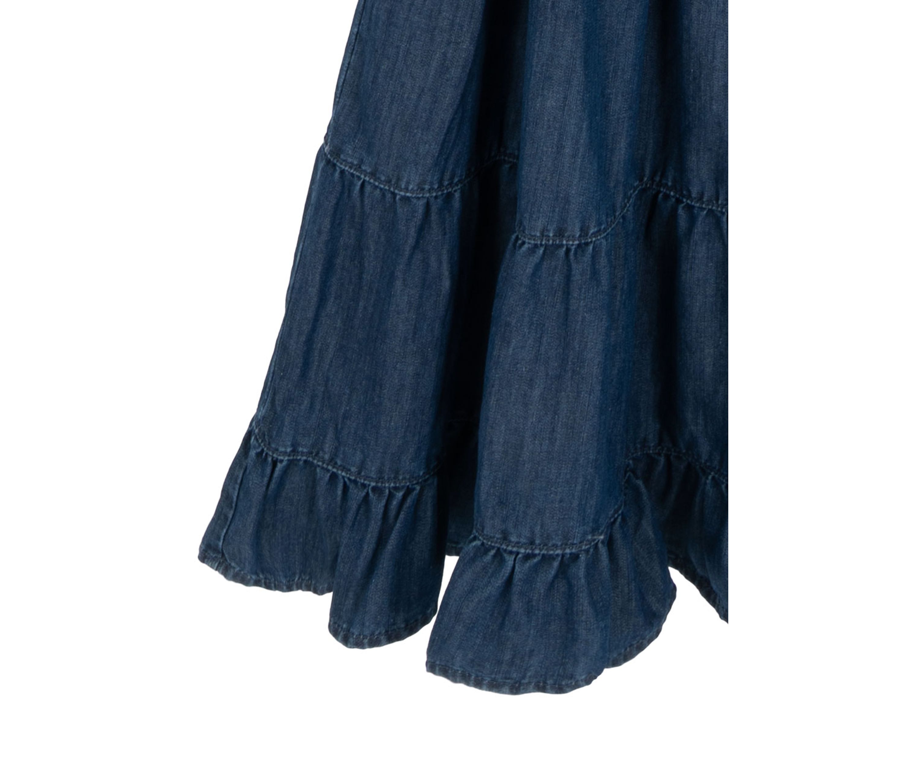 Girls 7-16 Denim Tiered Maxi Dress