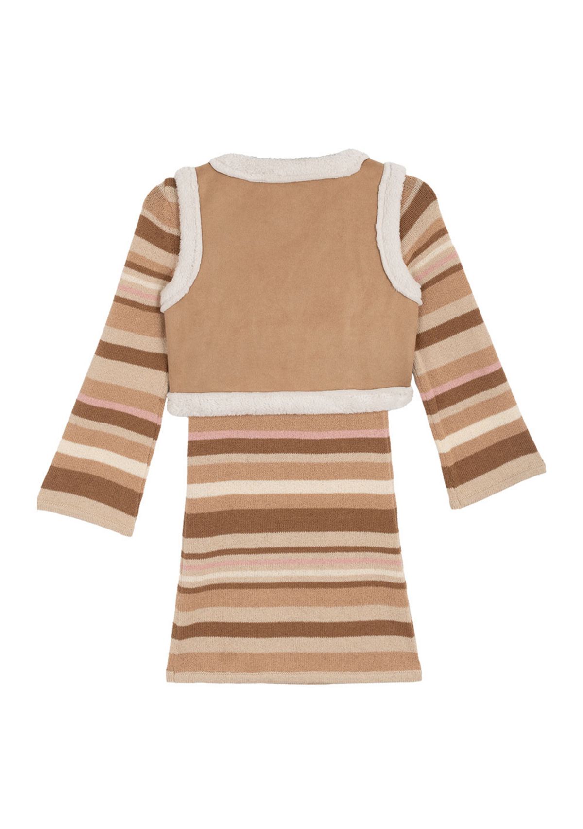 Girls 7-16 Striped Sweater Dress and Vest Set 
