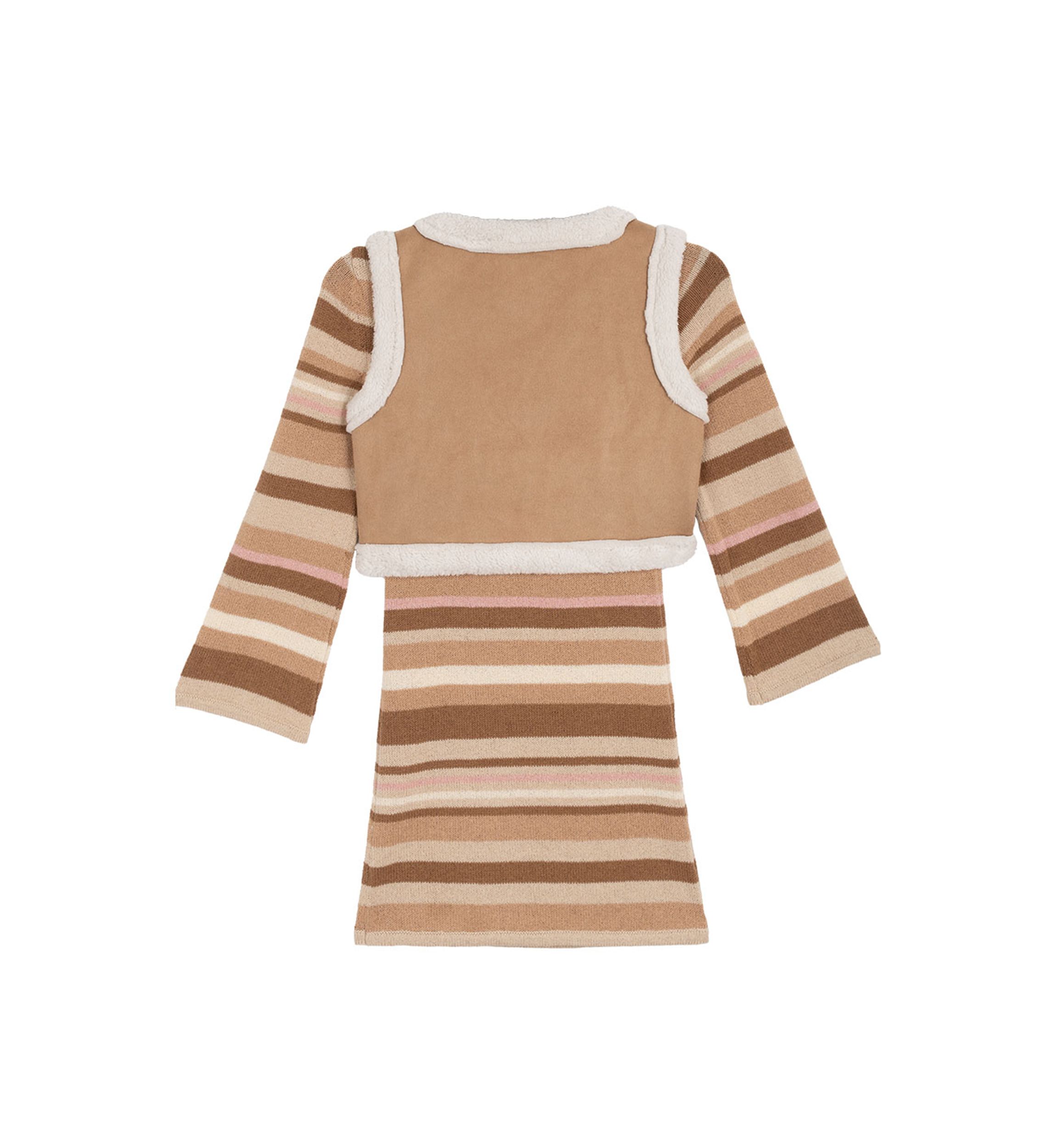 Girls 7-16 Striped Sweater Dress and Vest Set 