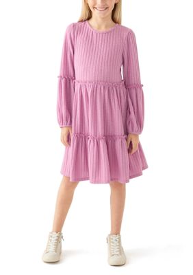Rare Editions Girls 7-16 Smocked Clip Dot Dress, Pink