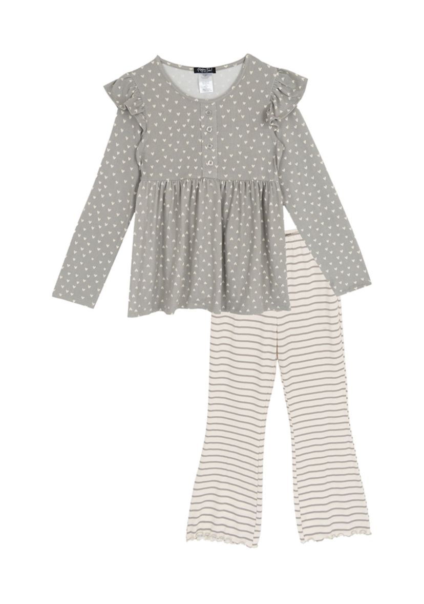 Girls 7-16 Dot Stripe Set 