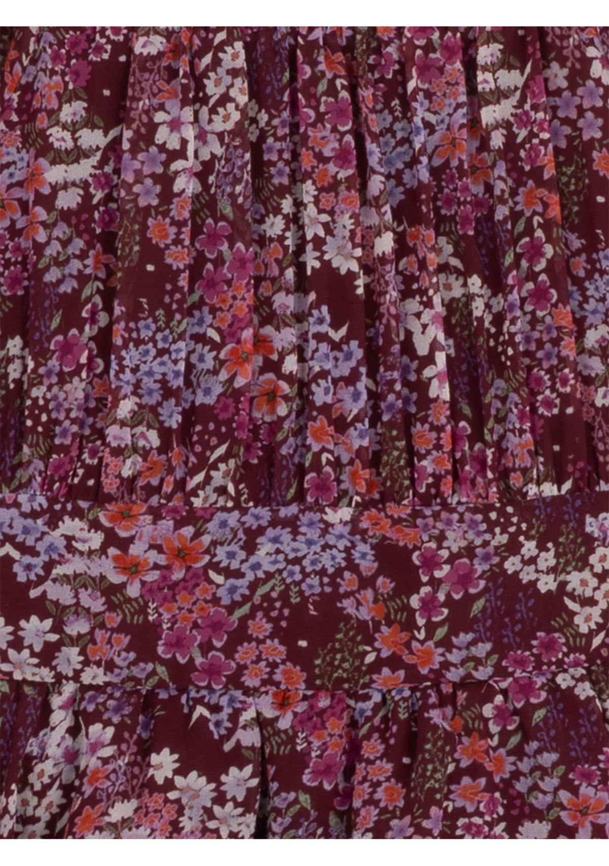 Girls 7-16 Floral Tiered Chiffon Dress with Bow