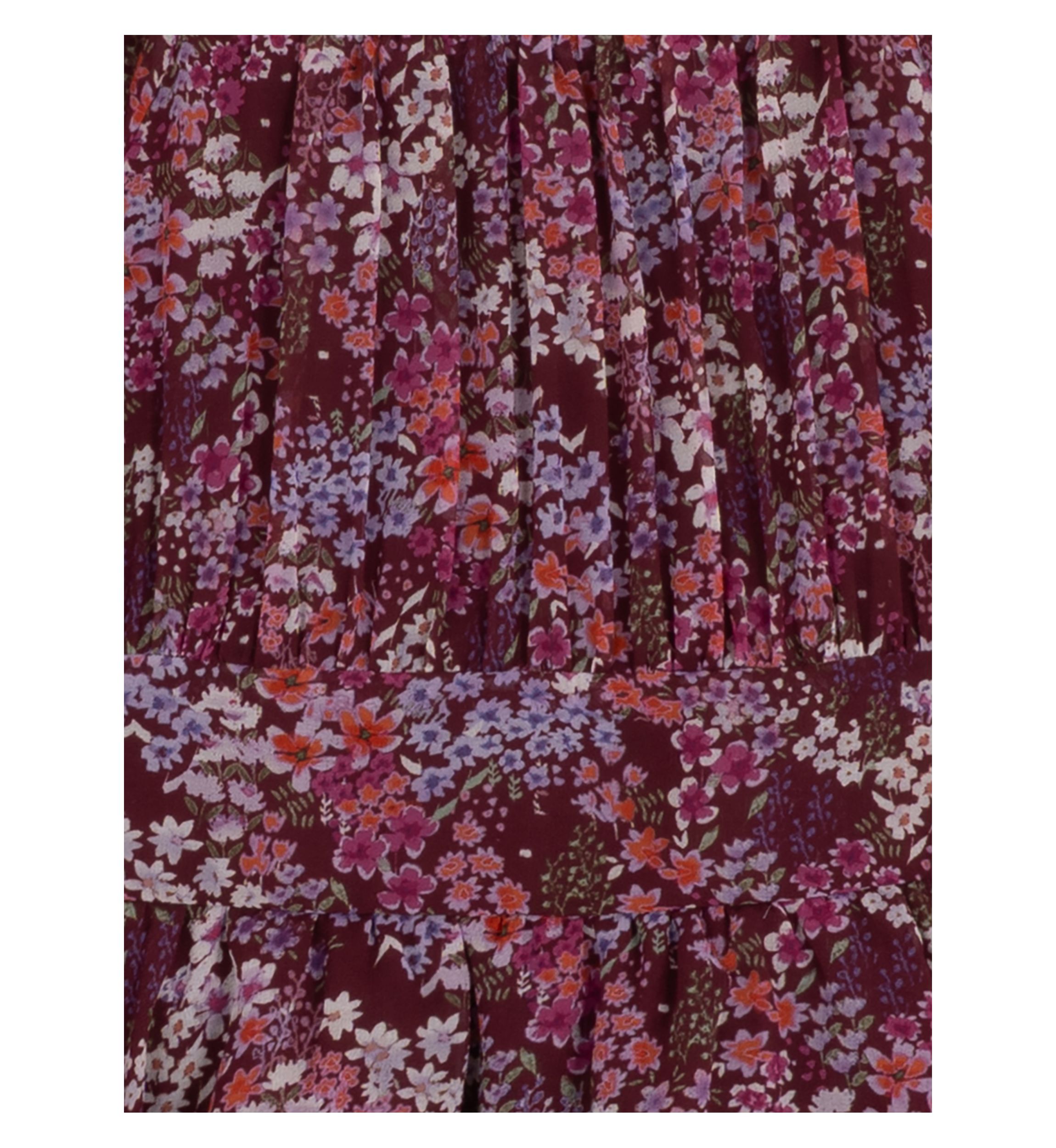 Girls 7-16 Floral Tiered Chiffon Dress with Bow
