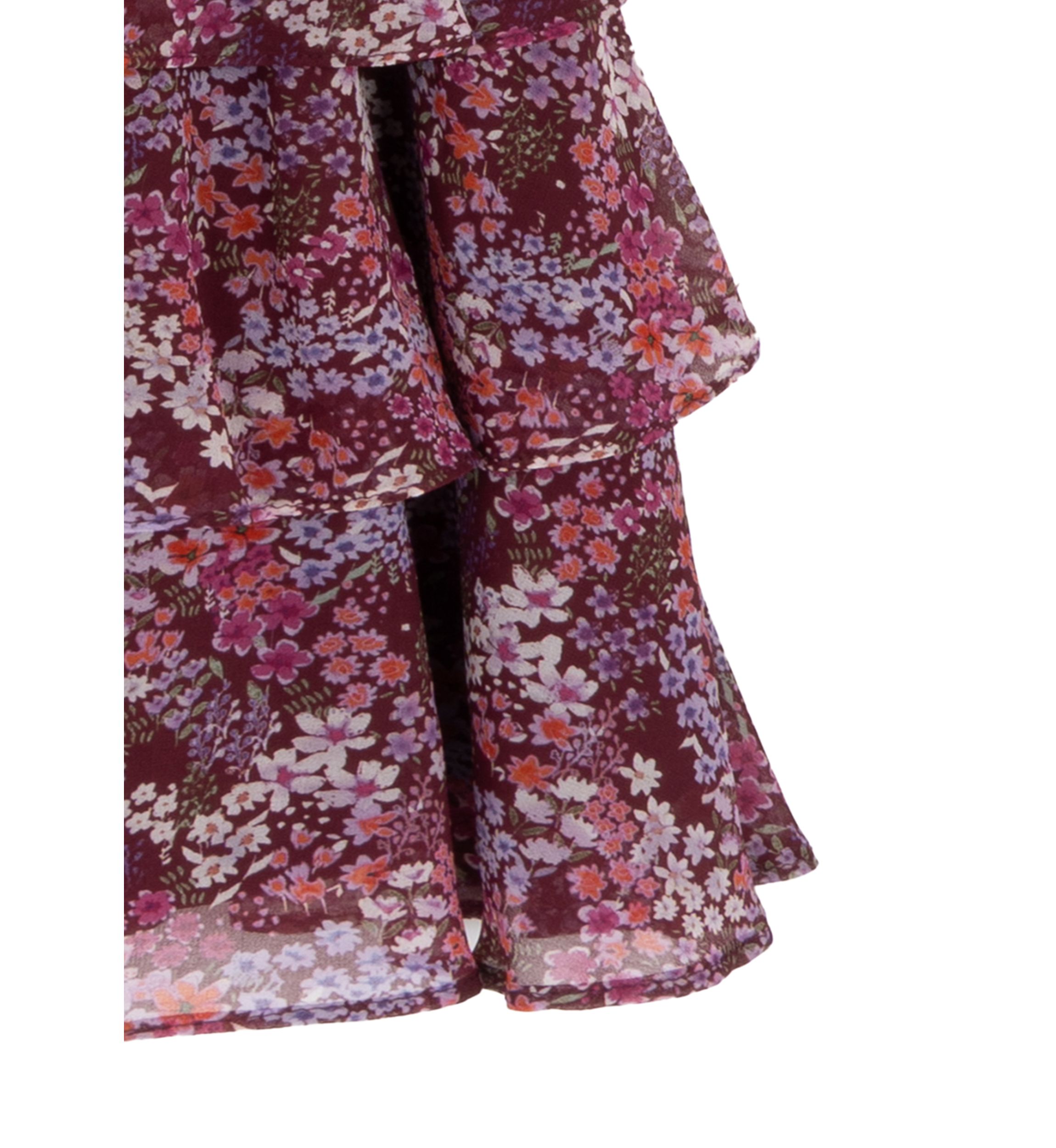 Girls 7-16 Floral Tiered Chiffon Dress with Bow