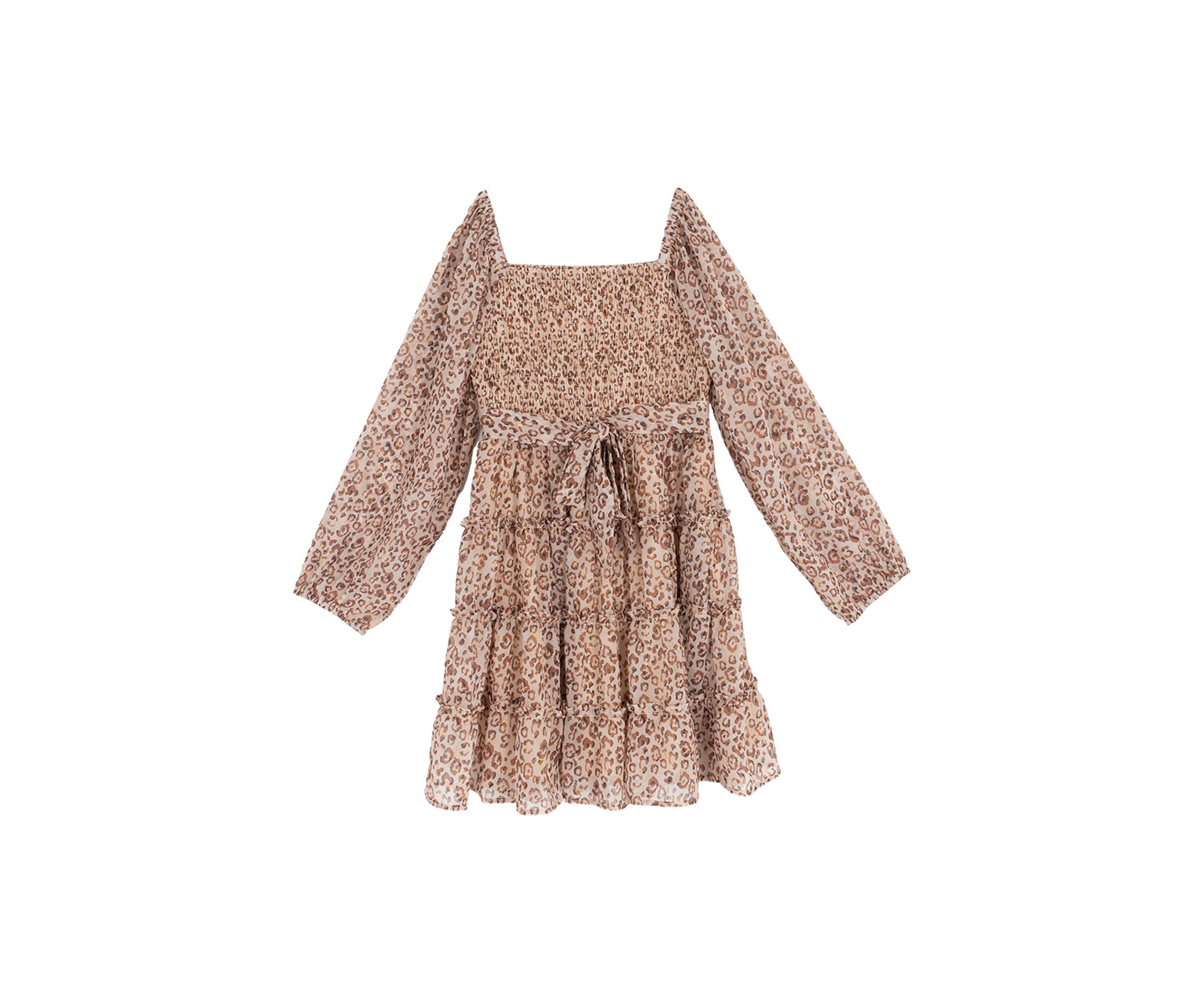 Girls 7-16 Floral Chiffon Dress with Denim Vest 