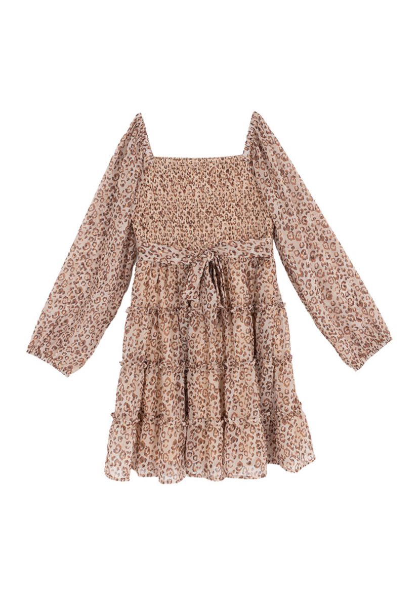 Girls 7-16 Floral Chiffon Dress with Denim Vest 