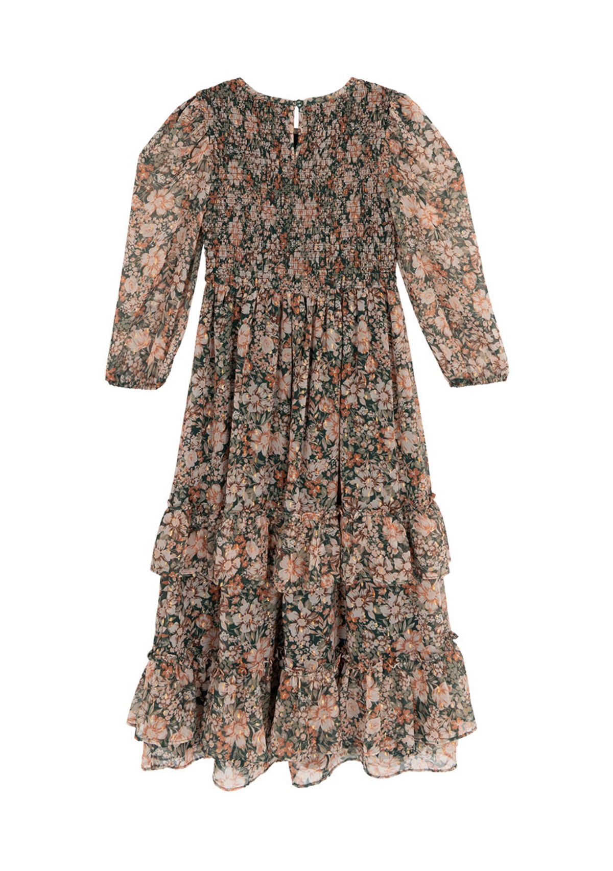 Girls 7-16 Printed Chiffon Dress and Bow Set