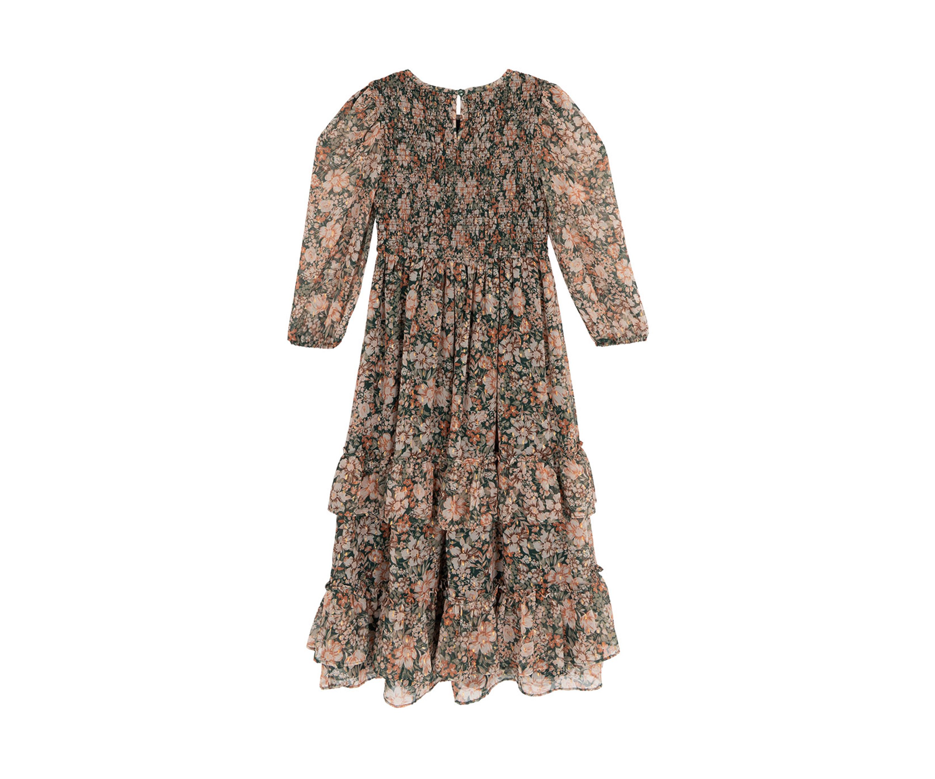 Girls 7-16 Printed Chiffon Dress and Bow Set