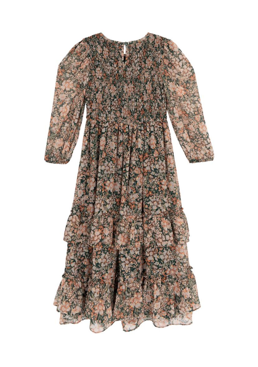 Girls 7-16 Printed Chiffon Dress and Bow Set