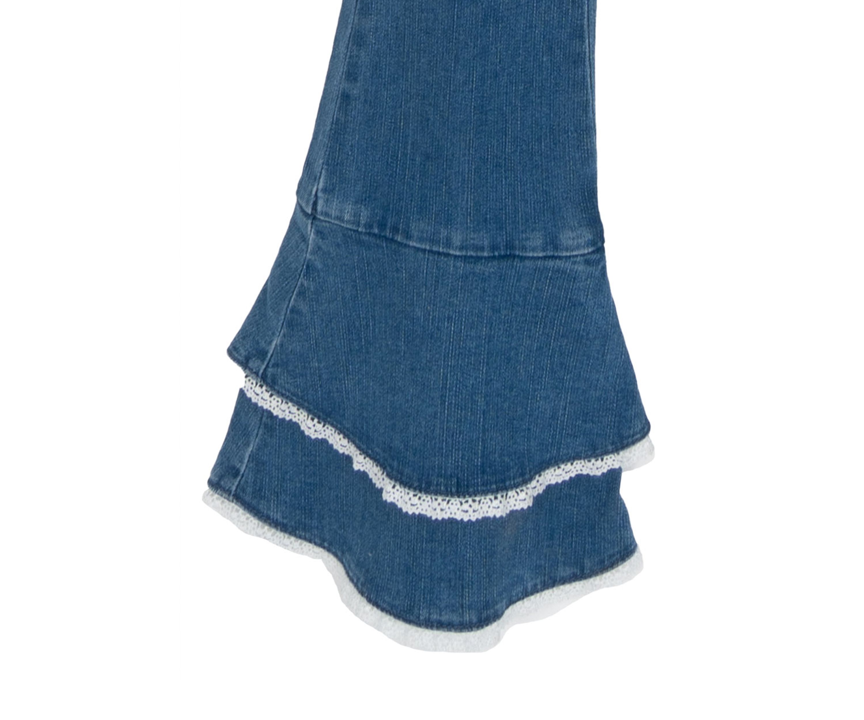 Girls 7-16 Howdy Graphic Ruffle Sweatshirt and Denim Bell Bottoms Set 
