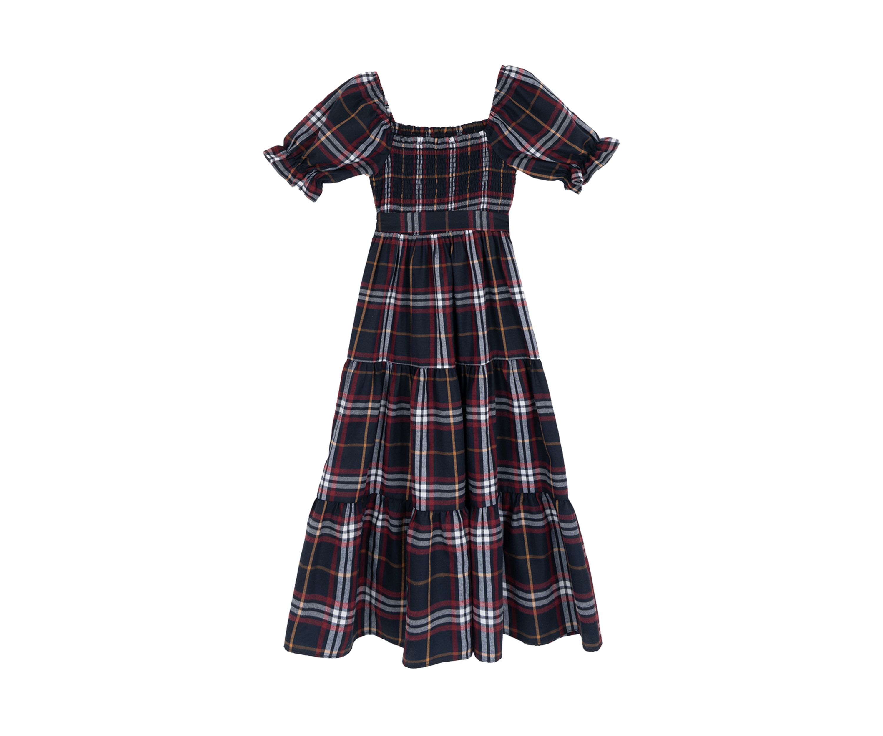 Girls 7-16 Plaid Woven Maxi Dress