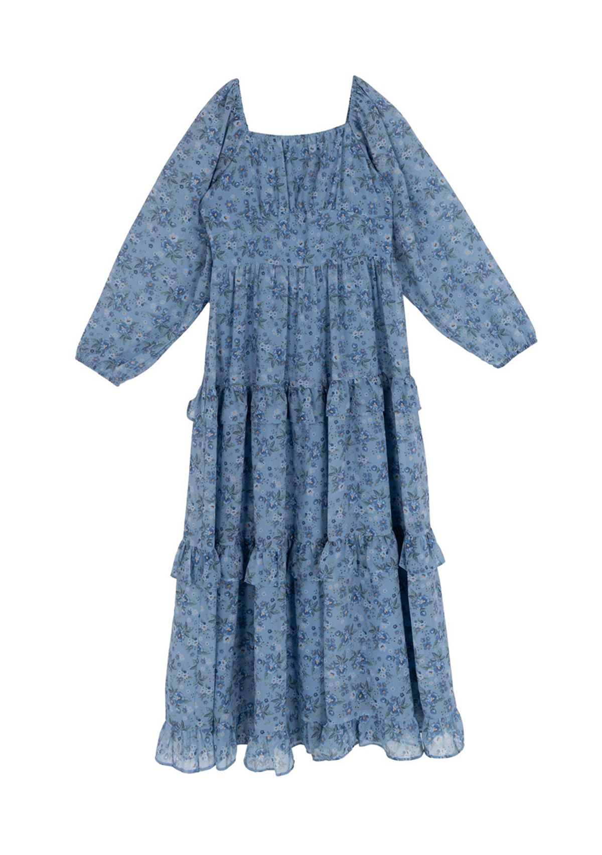 Girls 7-16 Long Balloon Sleeve Floral Maxi Dress