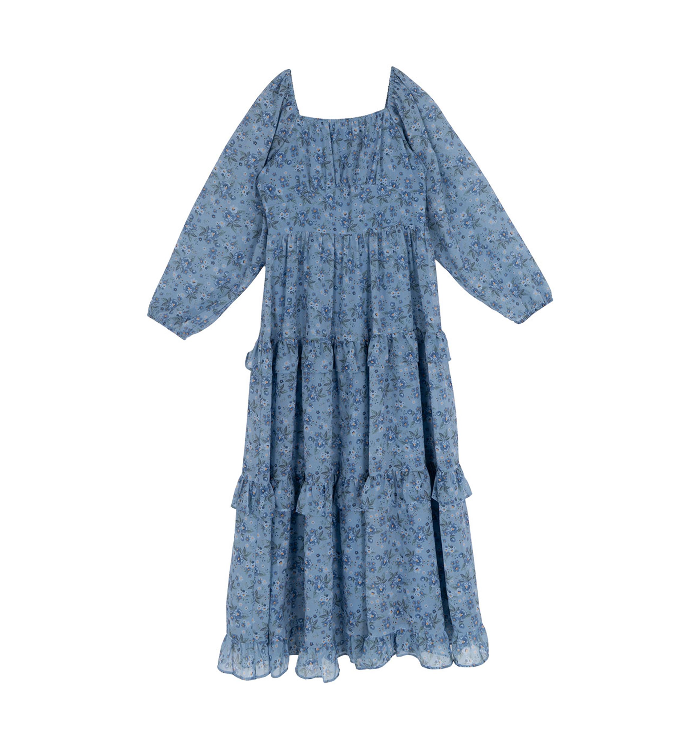 Girls 7-16 Long Balloon Sleeve Floral Maxi Dress