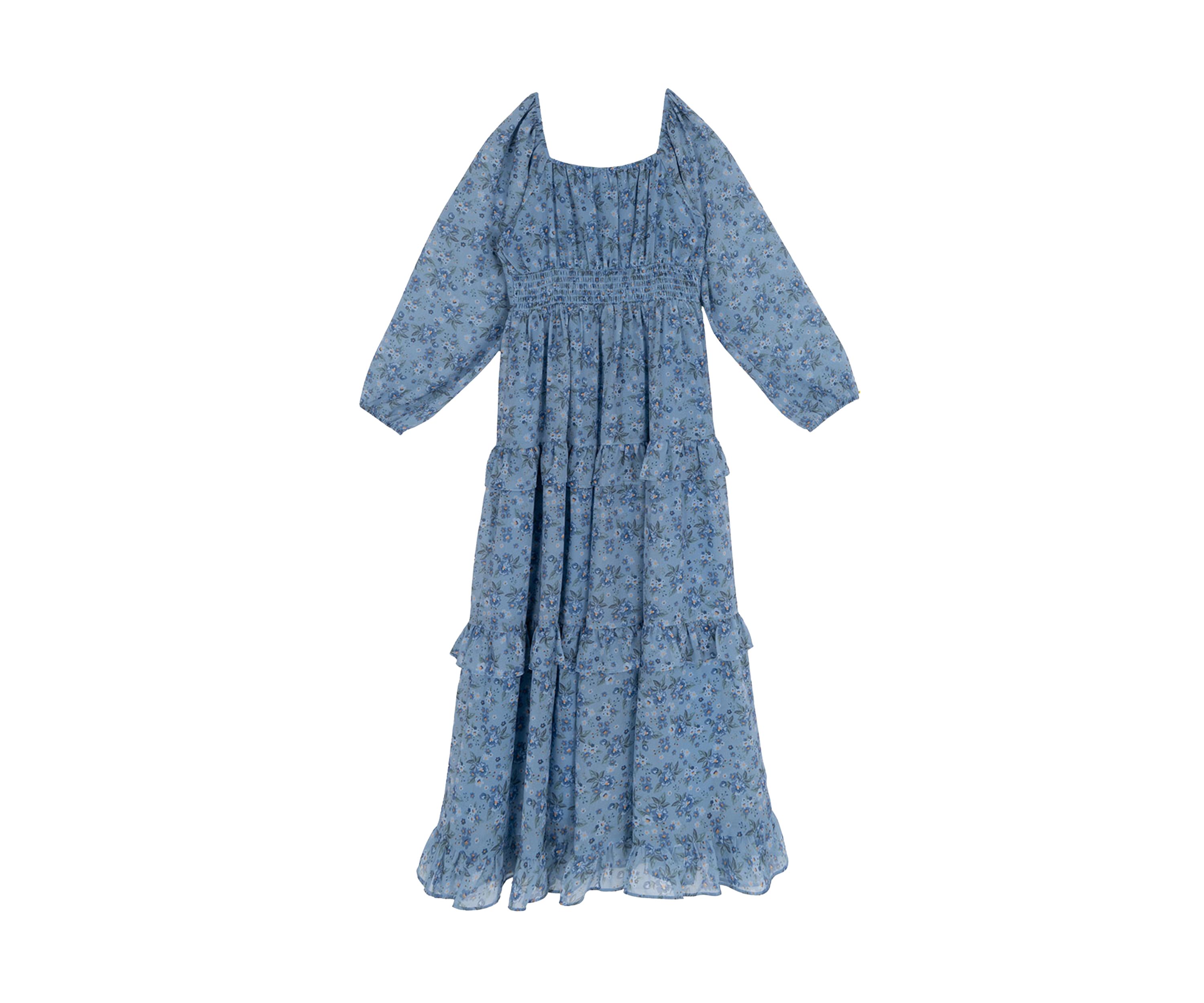 Girls 7-16 Long Balloon Sleeve Floral Maxi Dress