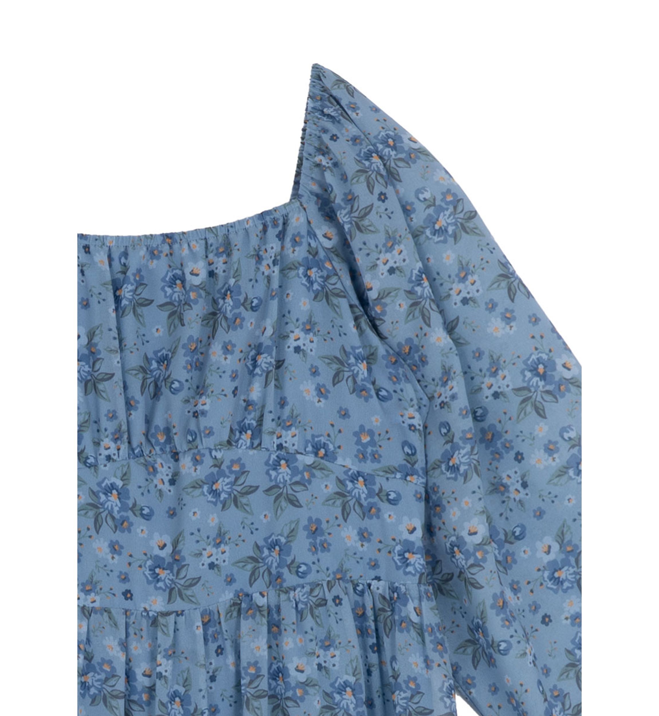 Girls 7-16 Long Balloon Sleeve Floral Maxi Dress