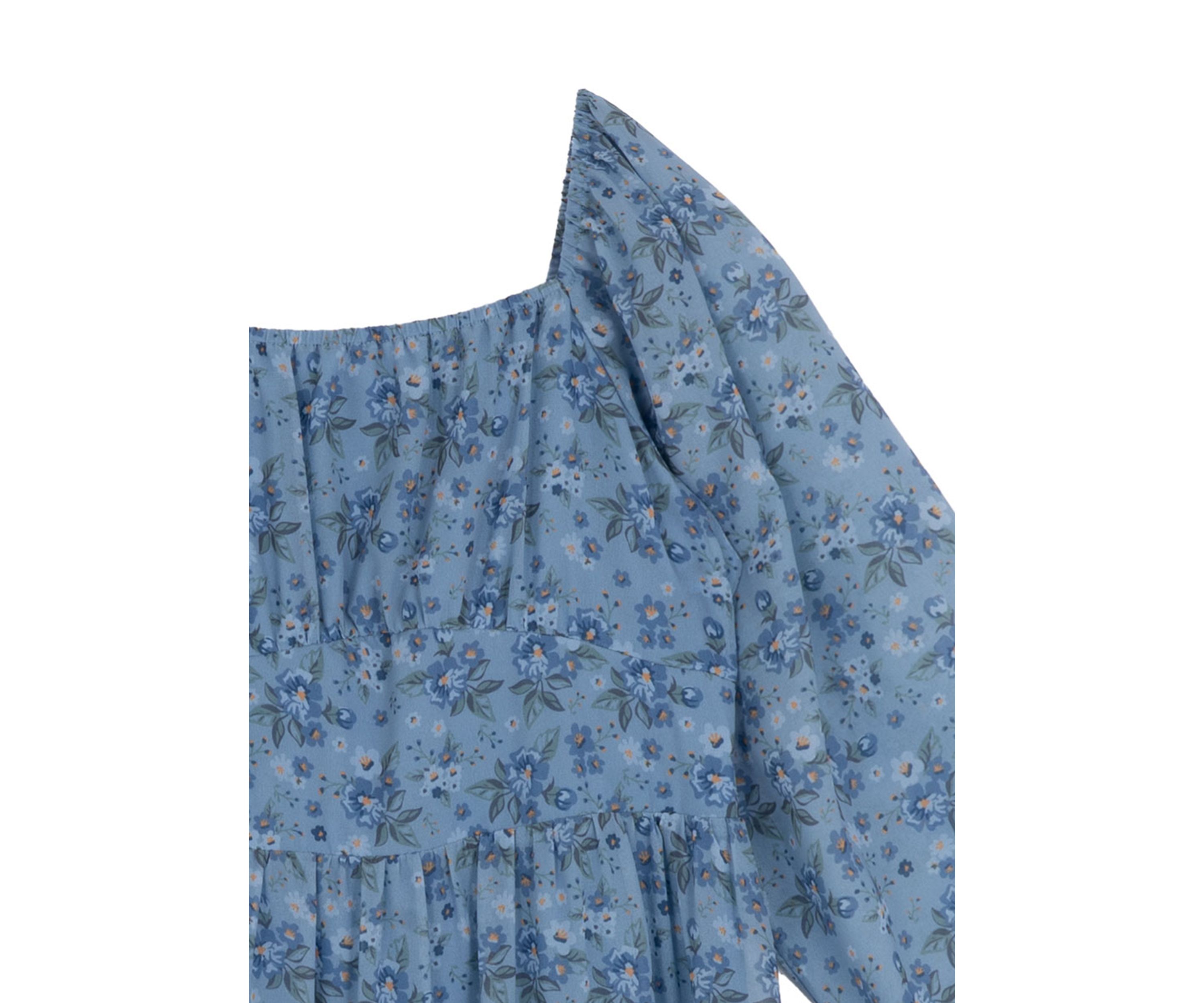 Girls 7-16 Long Balloon Sleeve Floral Maxi Dress