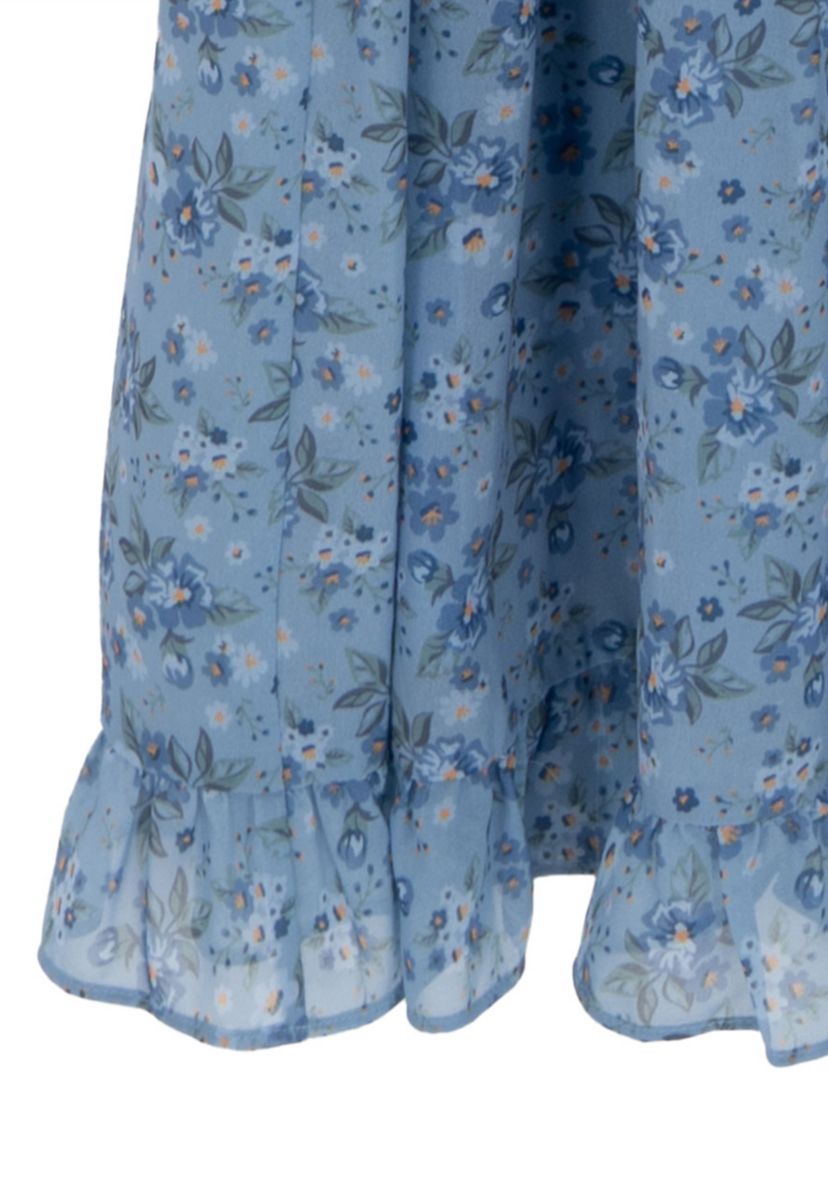 Girls 7-16 Long Balloon Sleeve Floral Maxi Dress