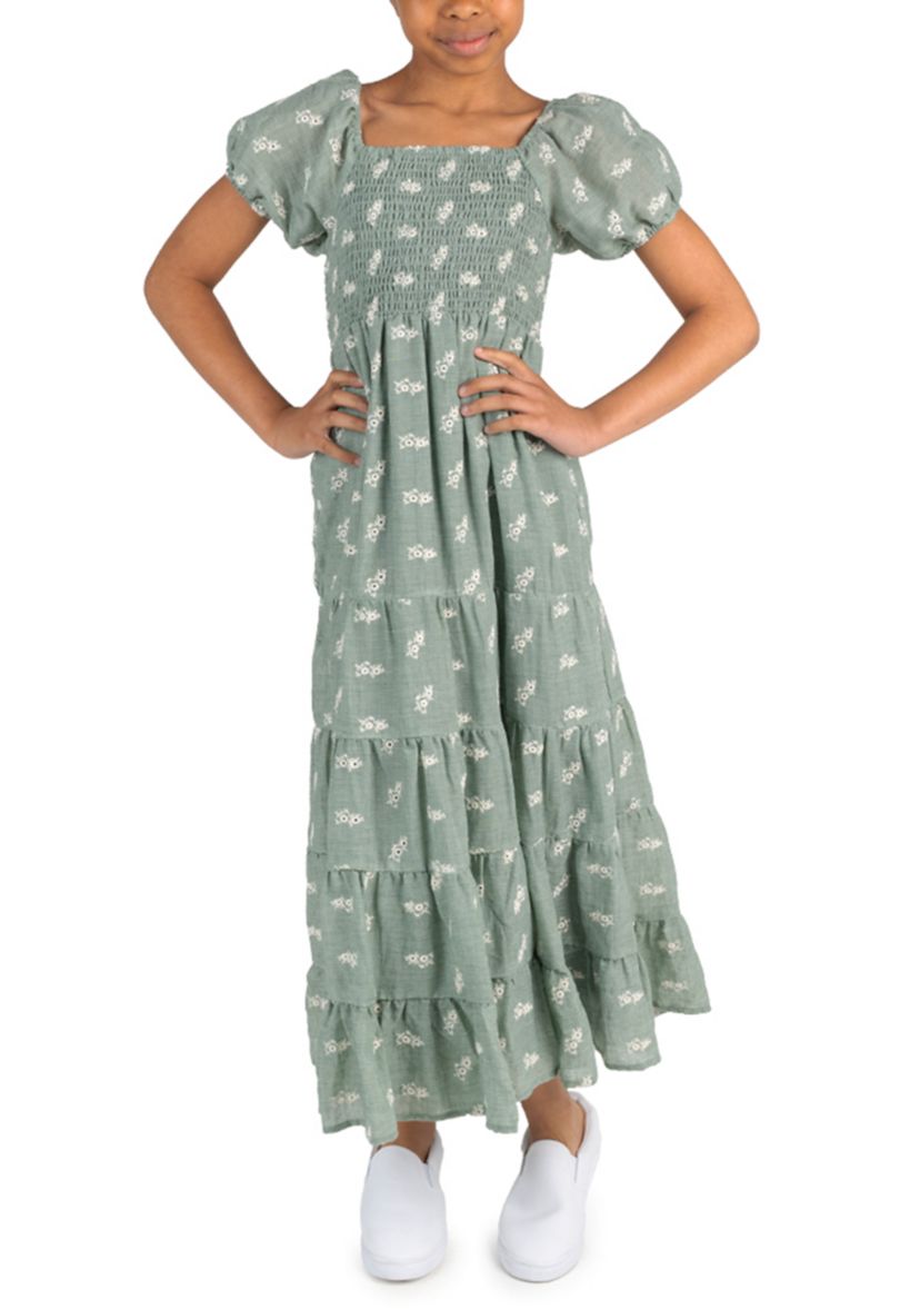 rare editions embroidered dress Rare Editions Girls 7-16 Embroidered Tiered Maxi Dress