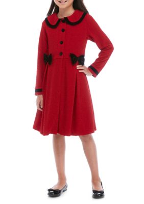 Rare Editions Girls 7 16 Red Coat Dress
