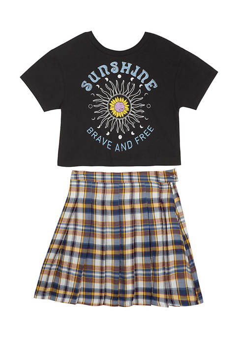 Counting Daisies Girls 7-16 Graphic T-Shirt and Plaid