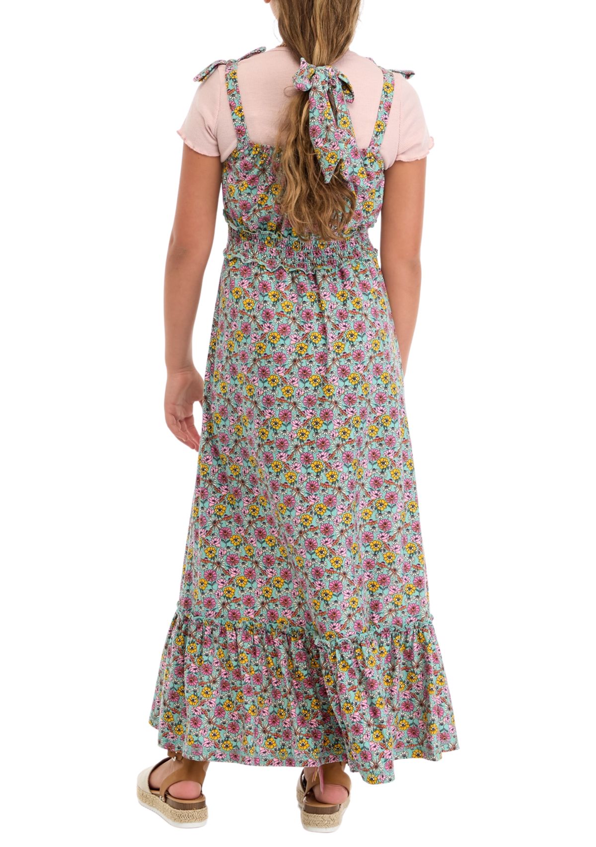 Girls 7-16 Floral Printed Walk Through Romper