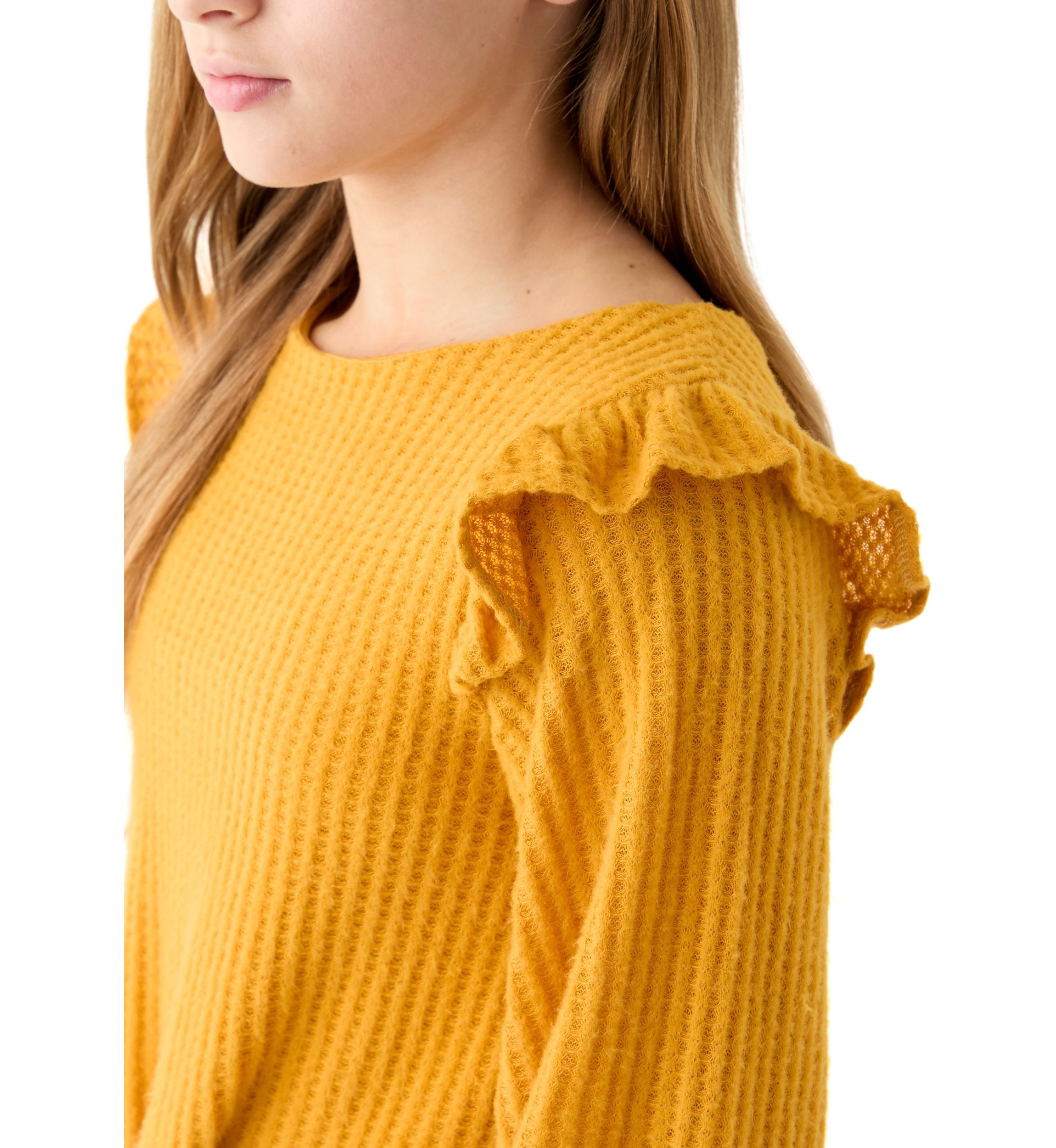 Girls 7-16 Thermal Long Sleeve Top and Printed Brushed Knit Leggings Set